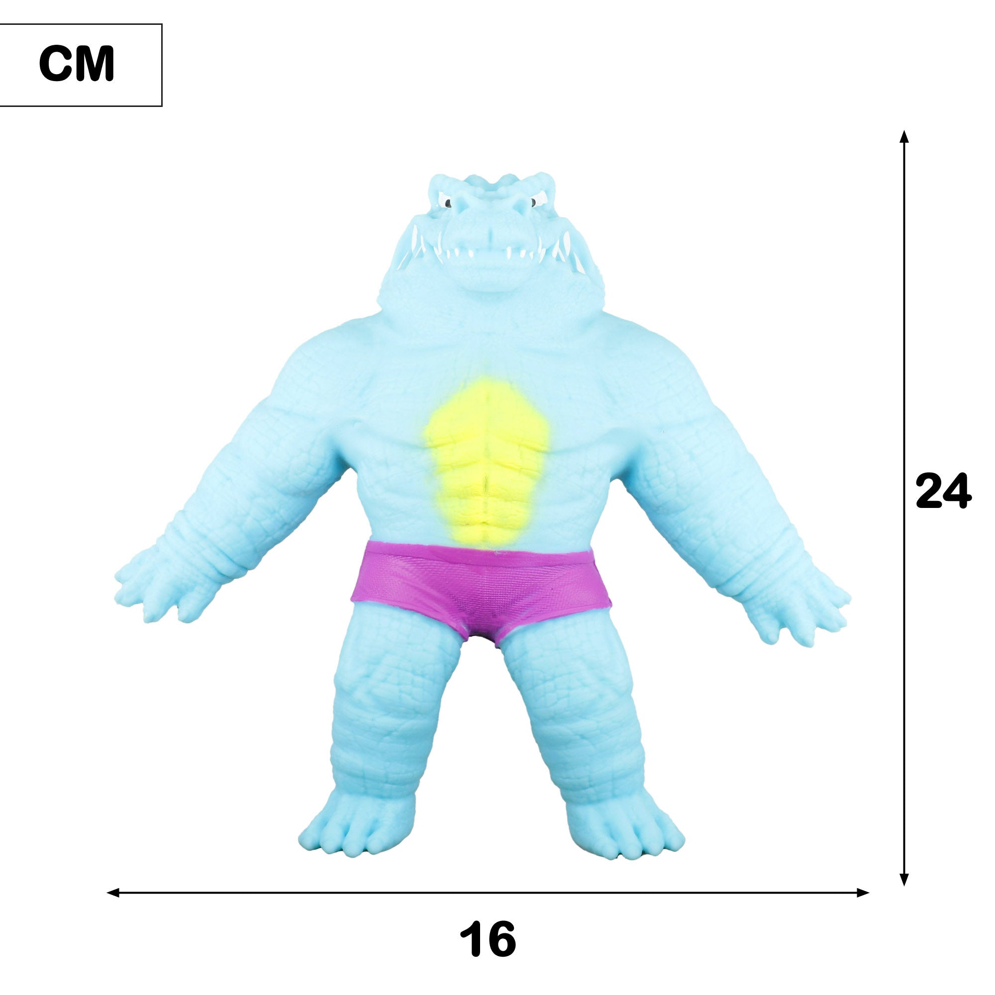 Muñeco elástico antiestrés cocodrilo fluorescente Stretchapalz
