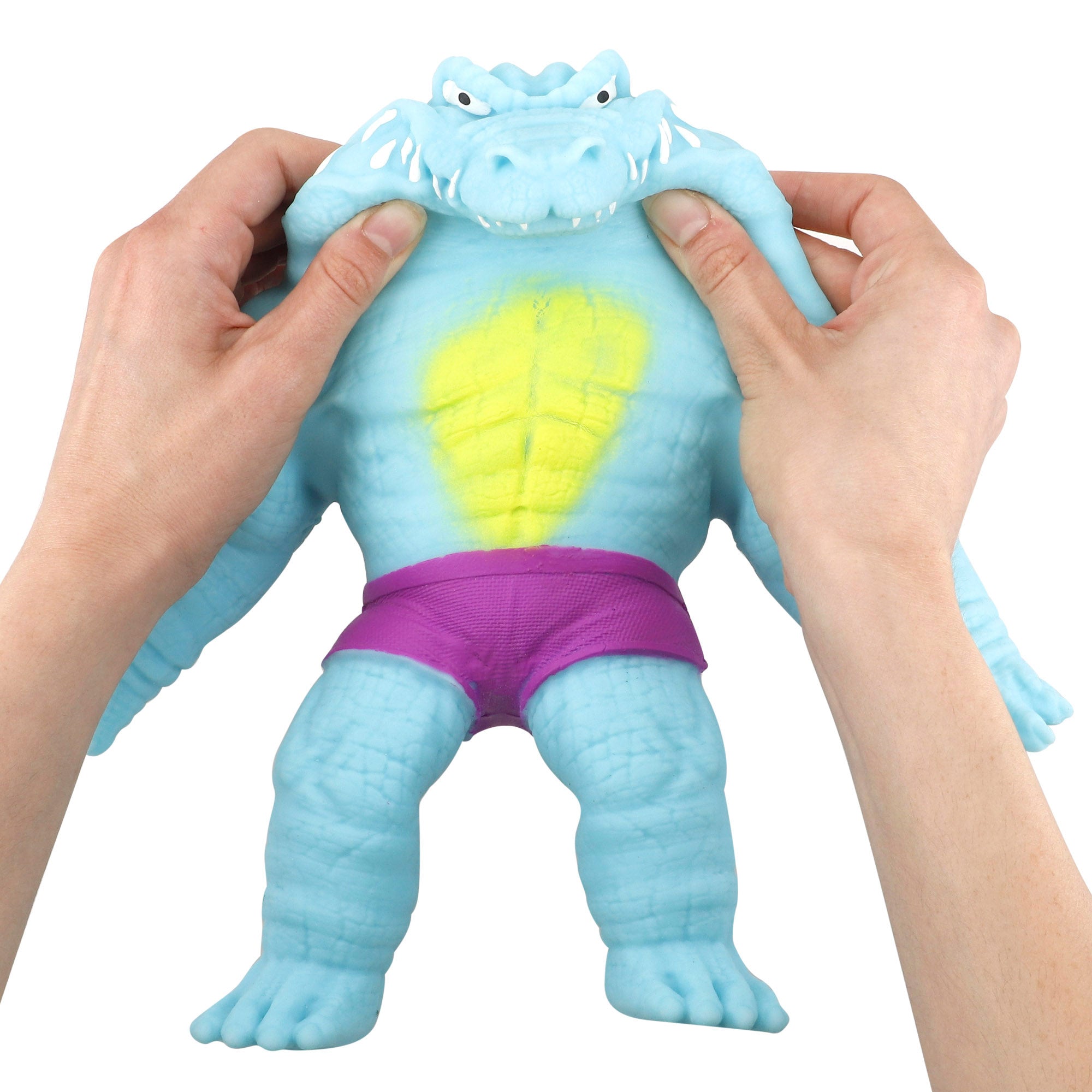 Muñeco elástico antiestrés cocodrilo fluorescente Stretchapalz