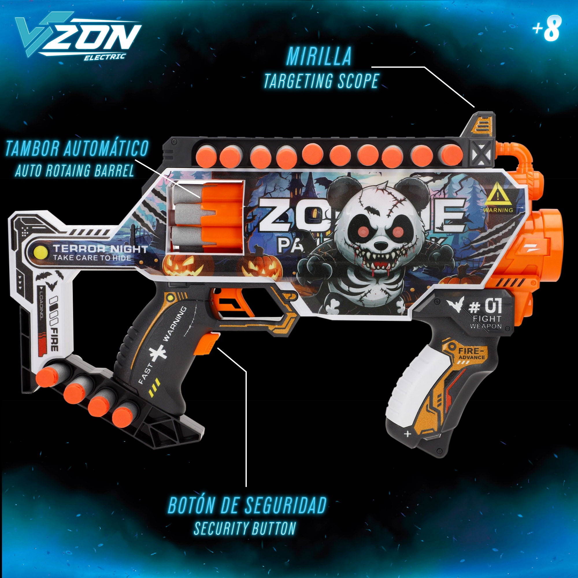 Pistola de juguete eléctrica zombies con 24 dardos de espuma V-Zone
