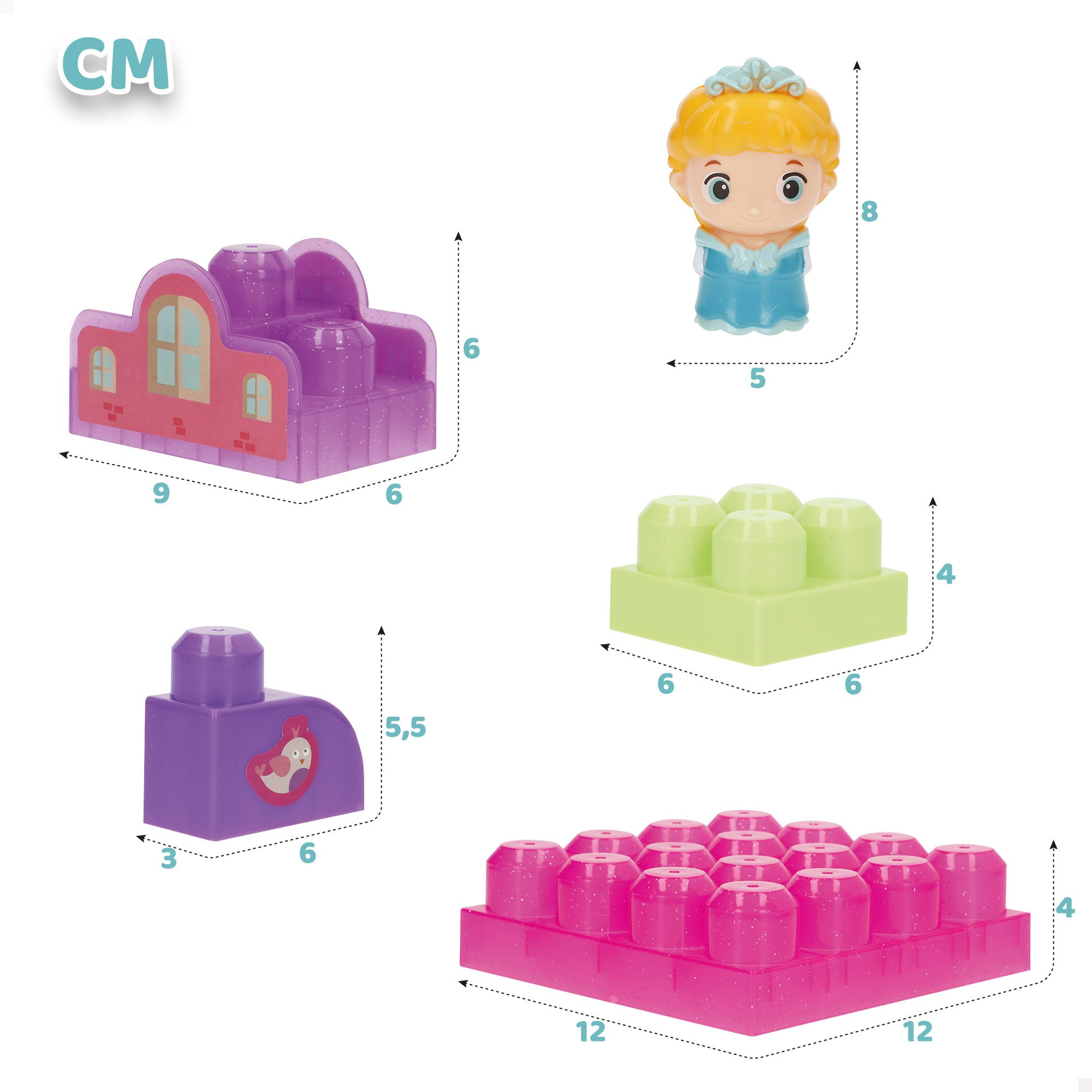 Juego bloques de construcción princesa 20 piezas COLORBABY