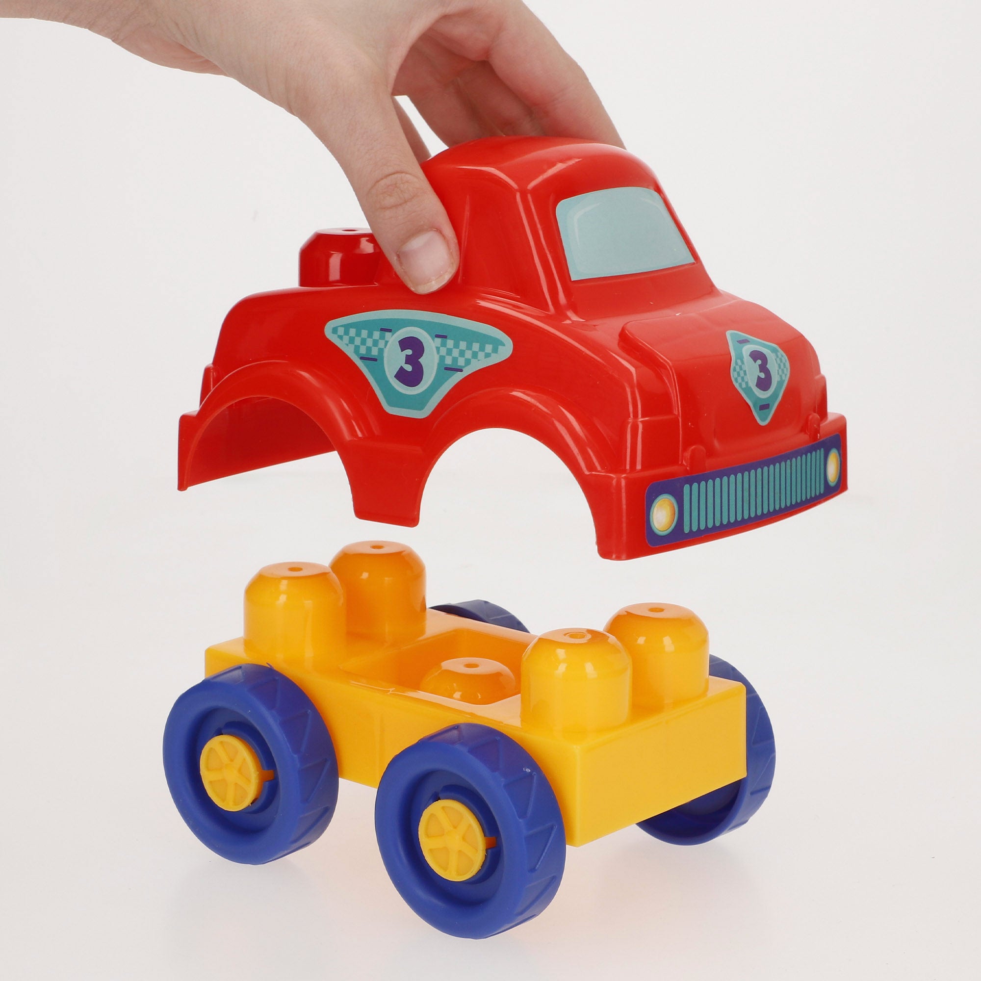 Juego bloques de construcción coche carreras 25 piezas COLORBABY