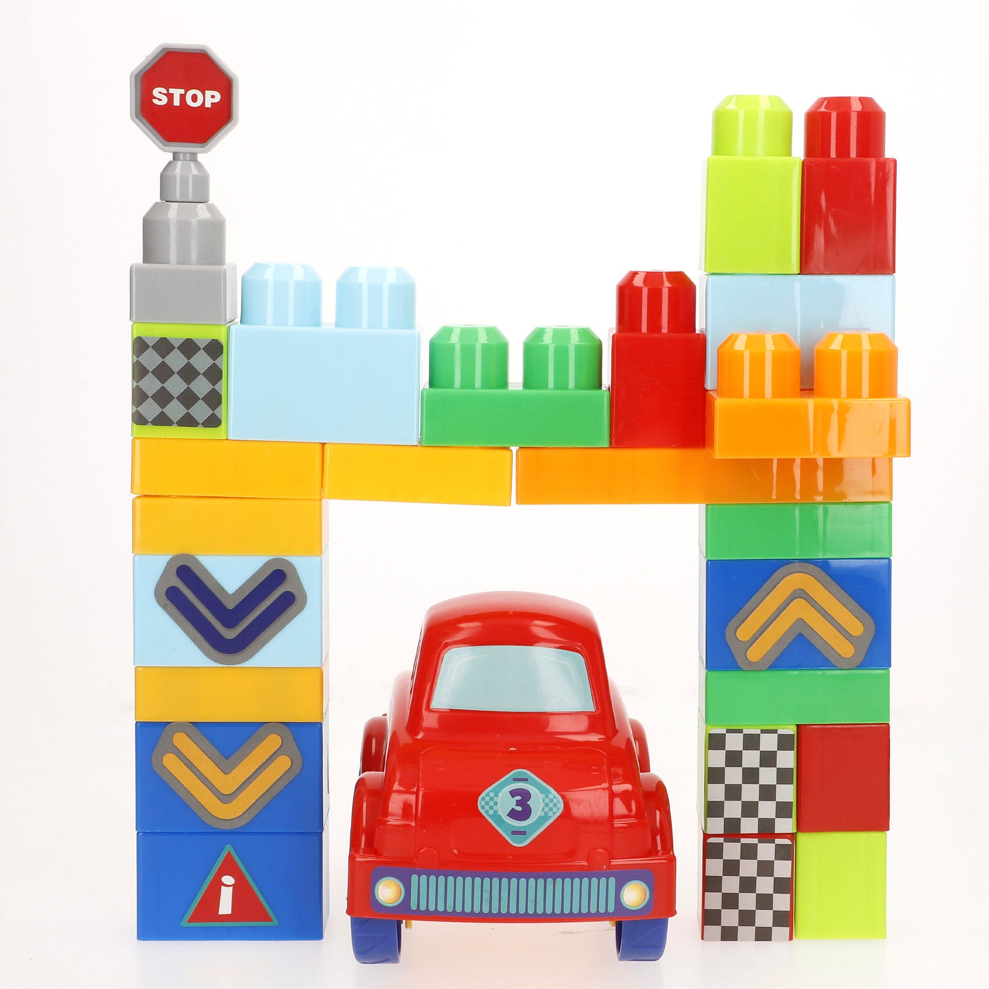 Juego bloques de construcción coche carreras 25 piezas COLORBABY