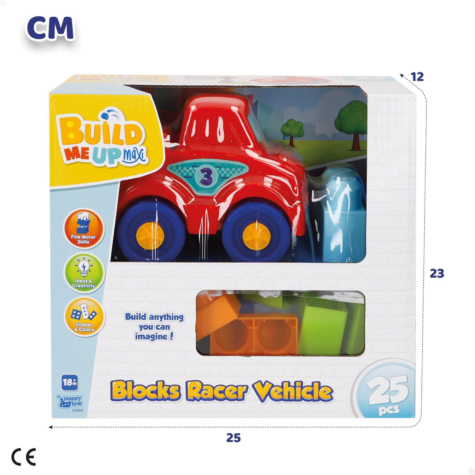 Juego bloques de construcción coche carreras 25 piezas COLORBABY