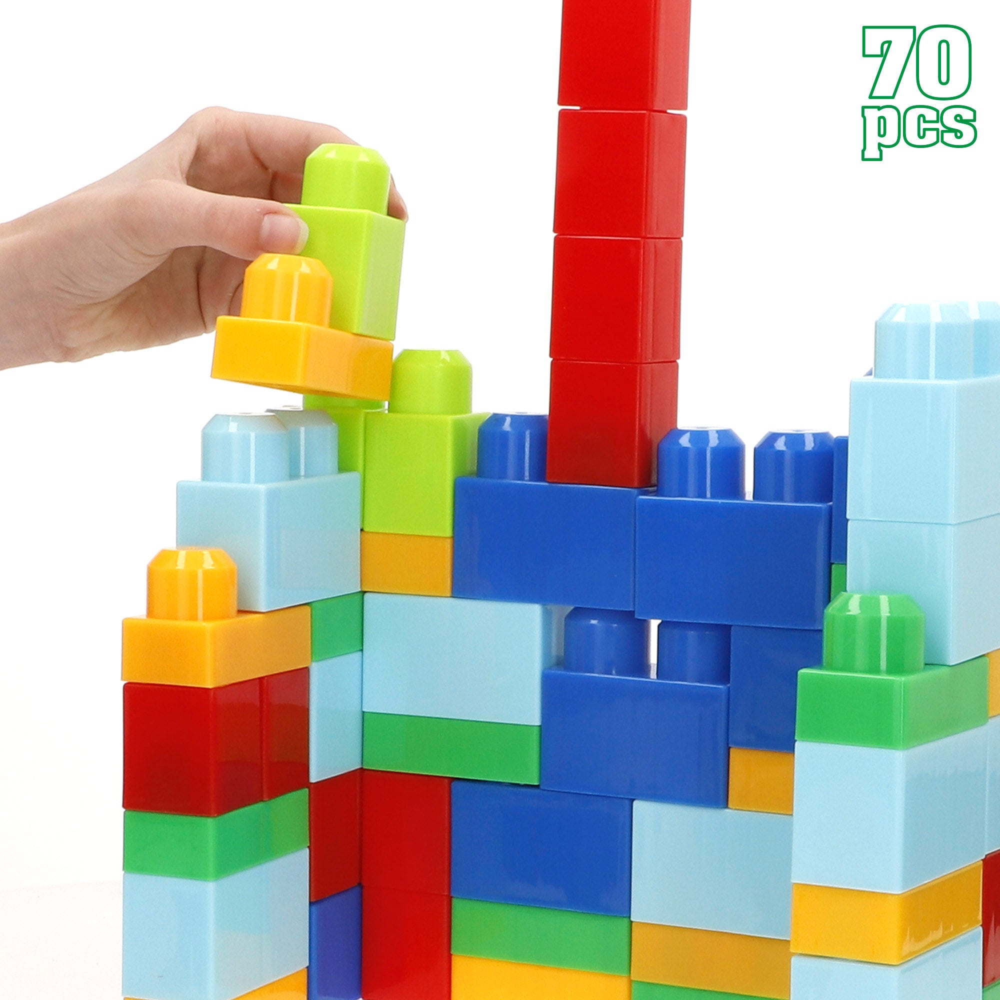 Conjunto de blocos de montar foguete com 70 peças, cores sortidas, COLORBABY