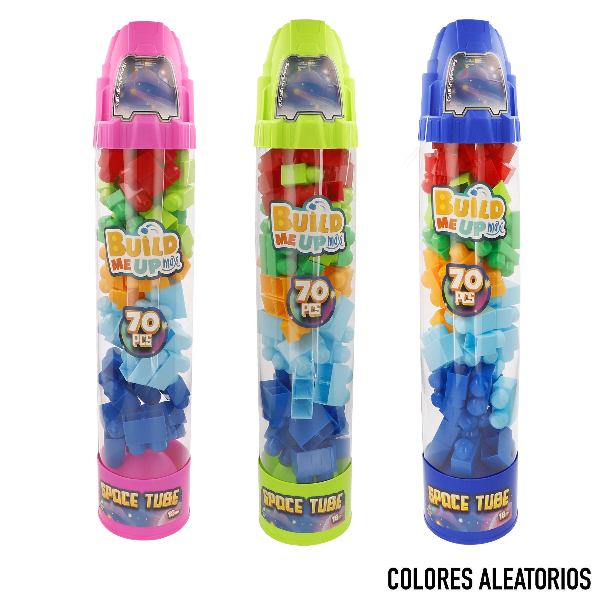 Conjunto de blocos de montar foguete com 70 peças, cores sortidas, COLORBABY