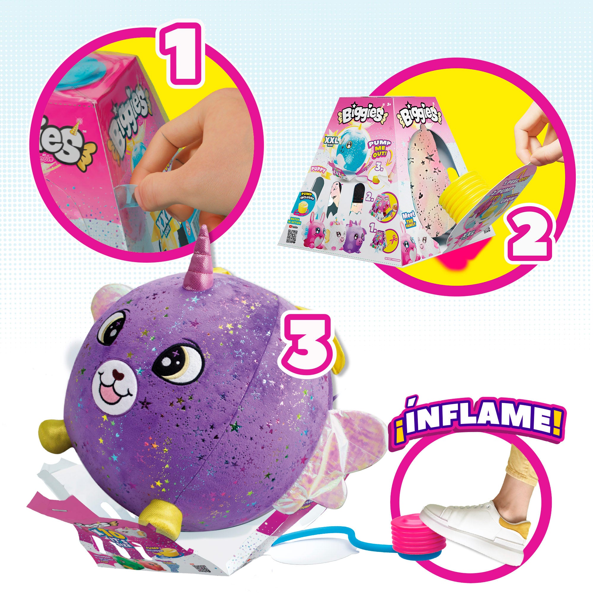 Biggies Peluche hinchable XXL perro brillante