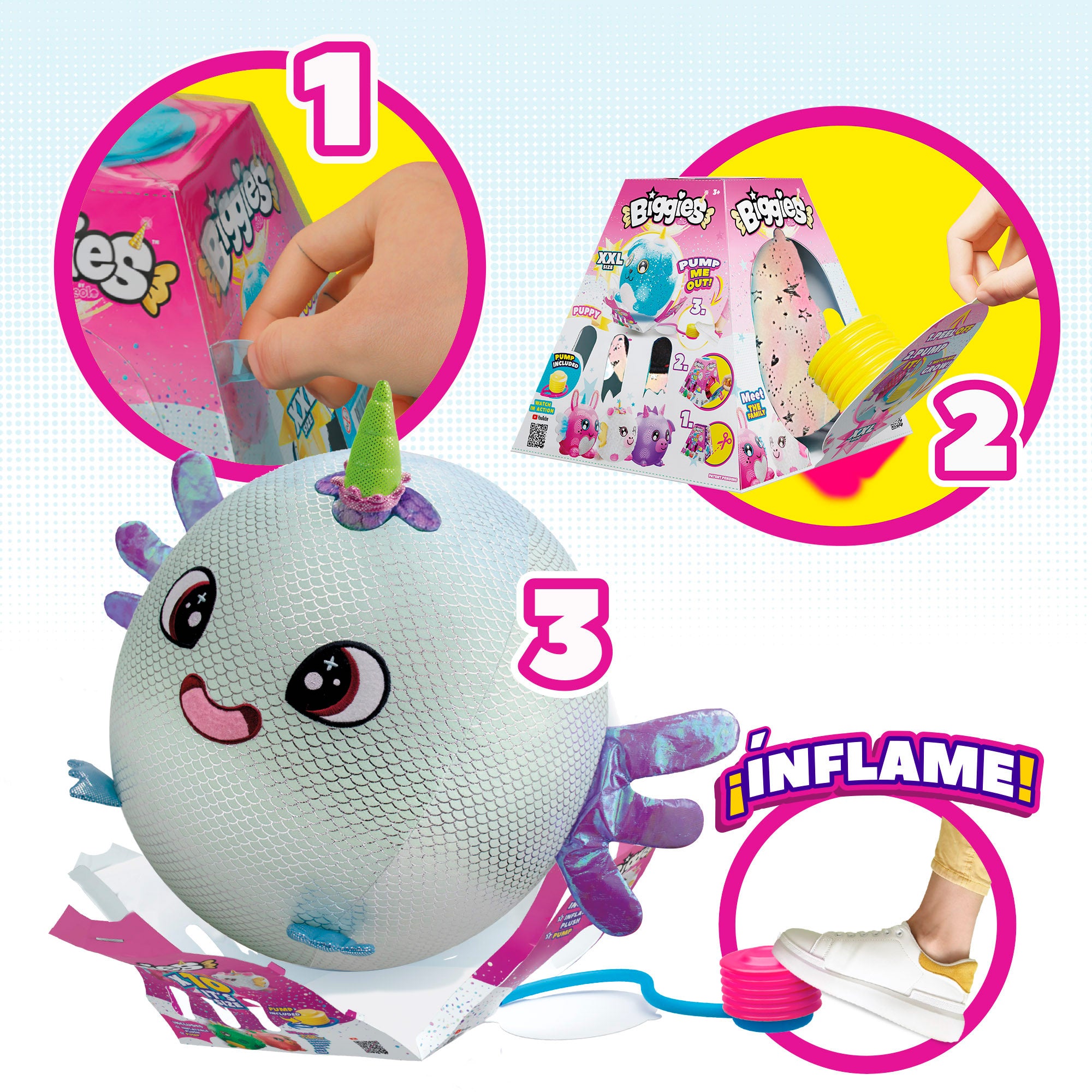 Biggies Peluche hinchable XXL ajolote brillante