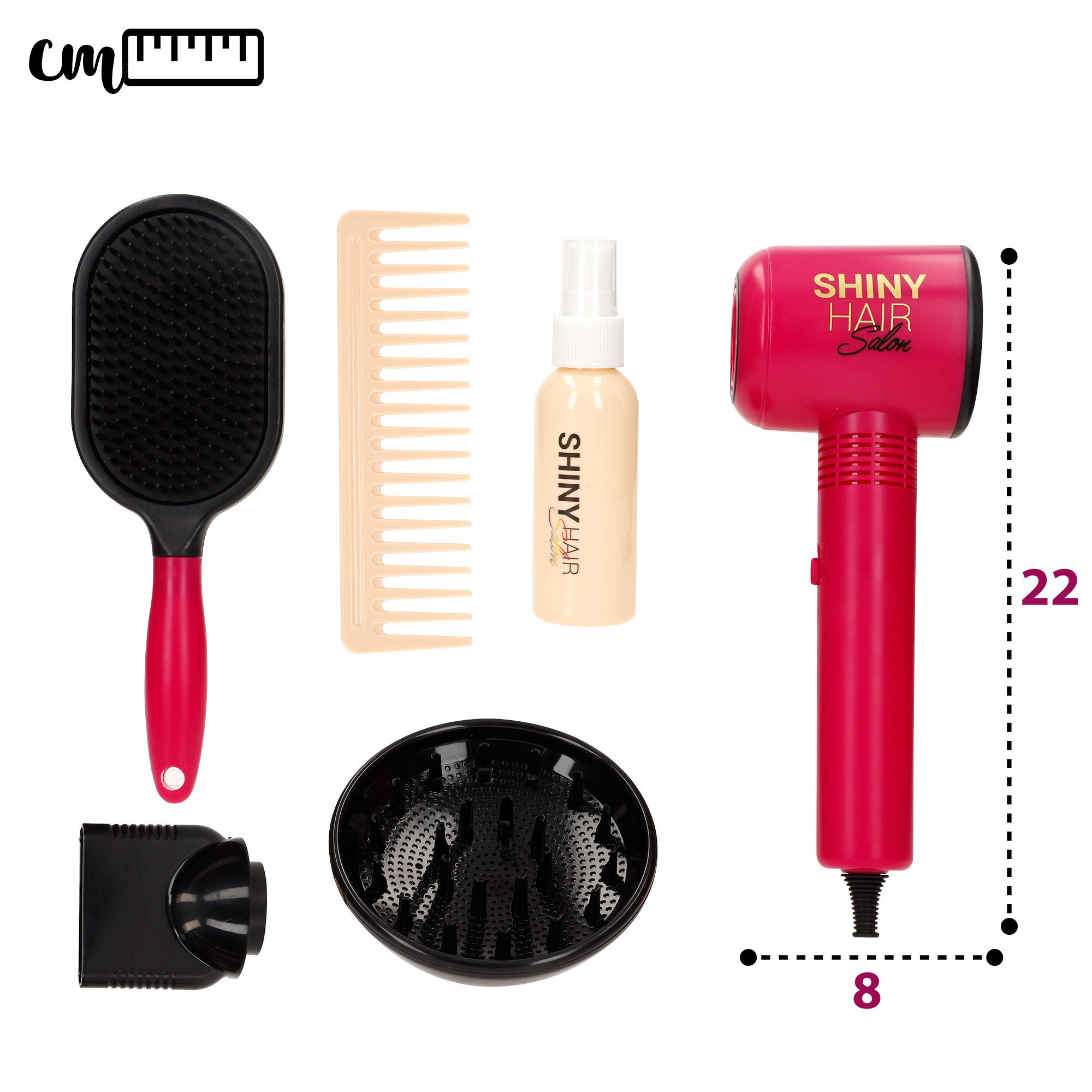 Set peluquería infantil deluxe con secador, plancha y accesorios Beauty