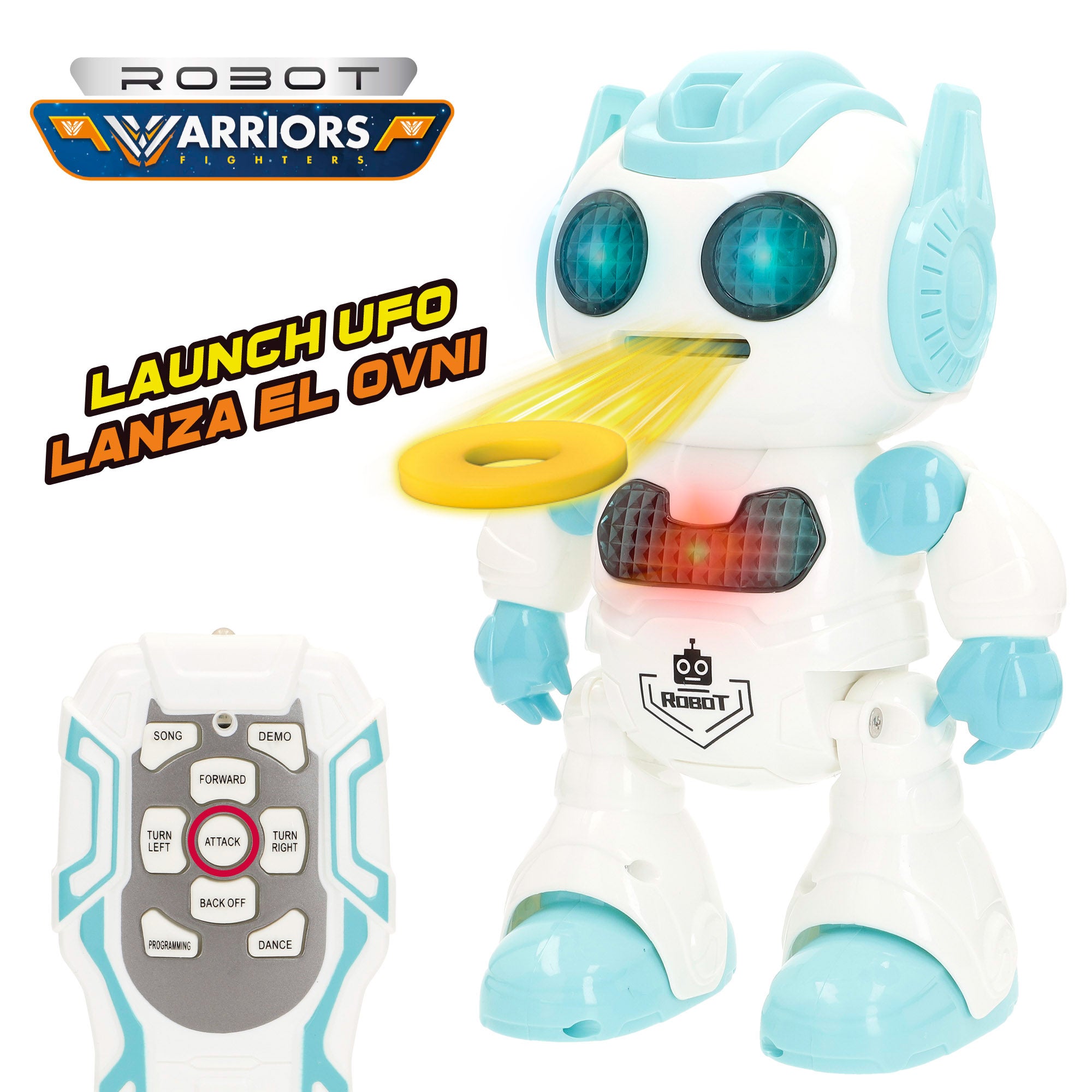 Robot teledirigido lanza discos Warriors