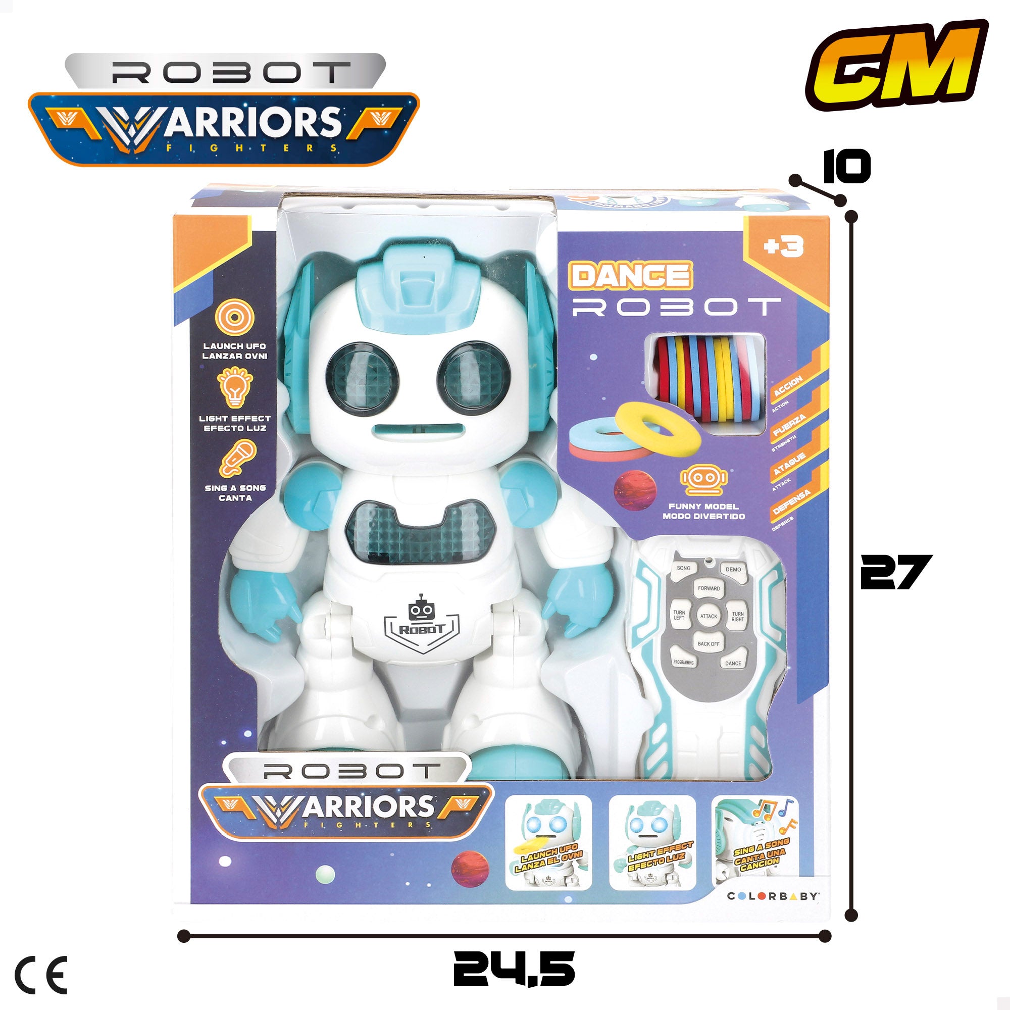 Robot teledirigido lanza discos Warriors