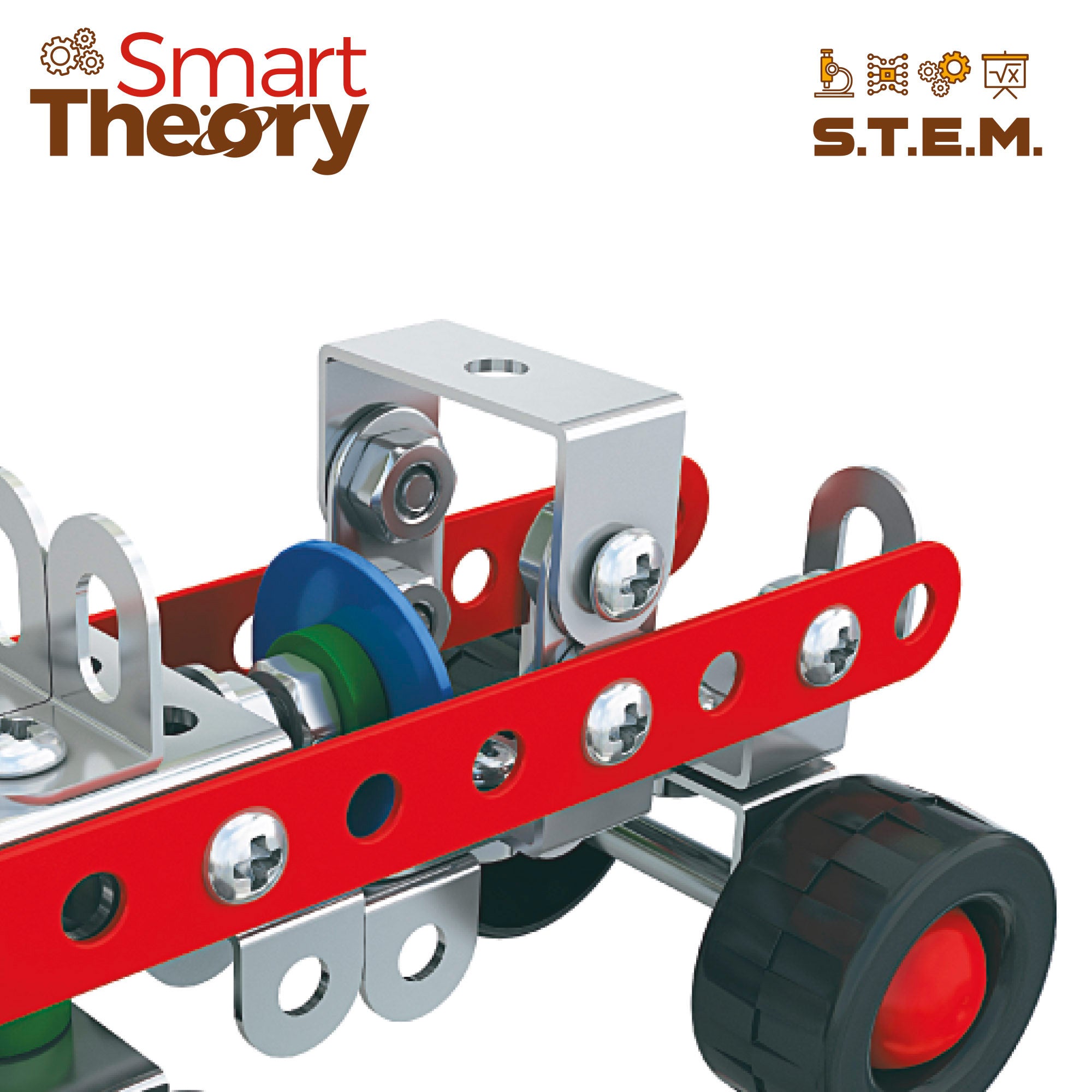 Juego construcción 5 coches de metal 236 piezas Smart Theory