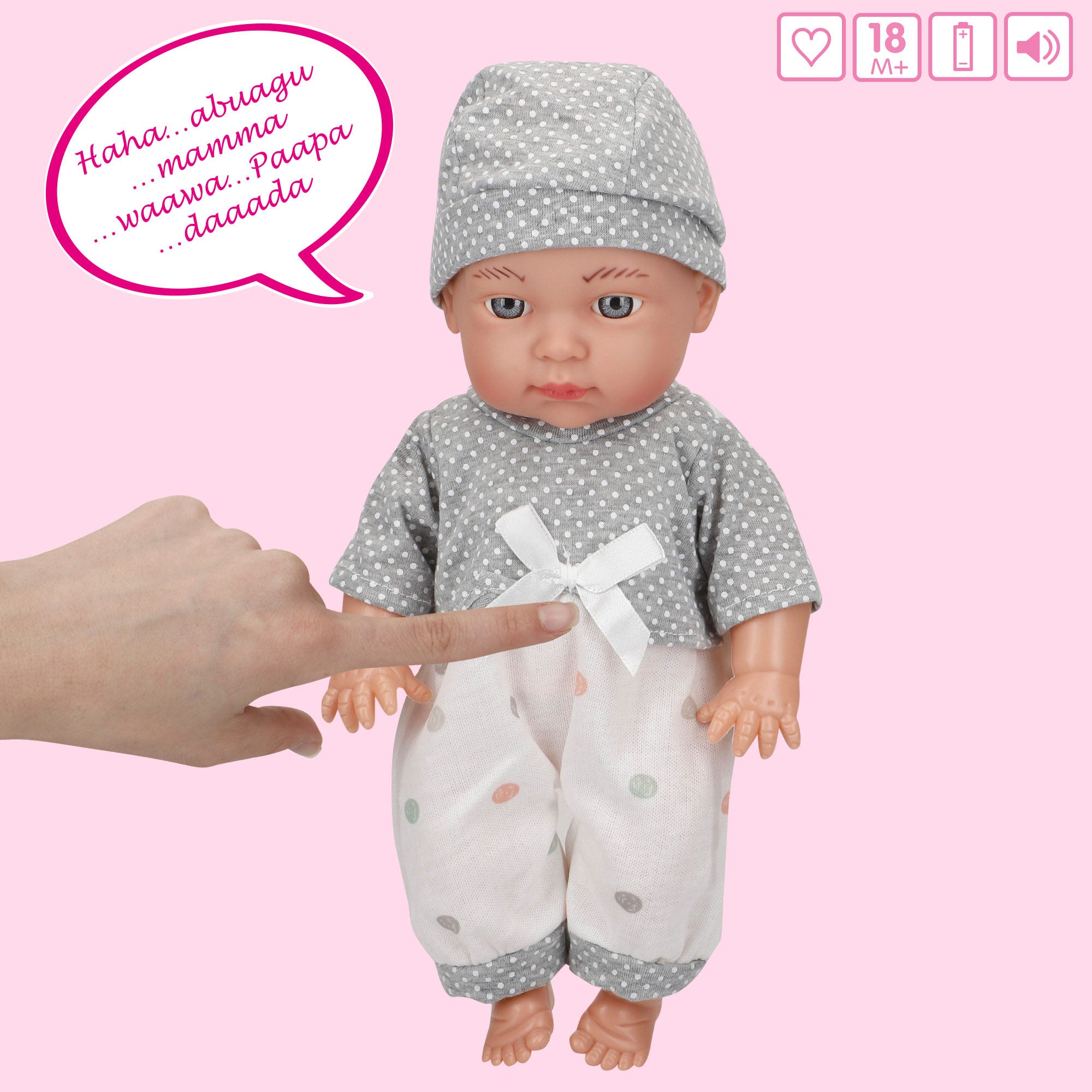 Muñeco bebé 30 cm con sonido COLORBABY