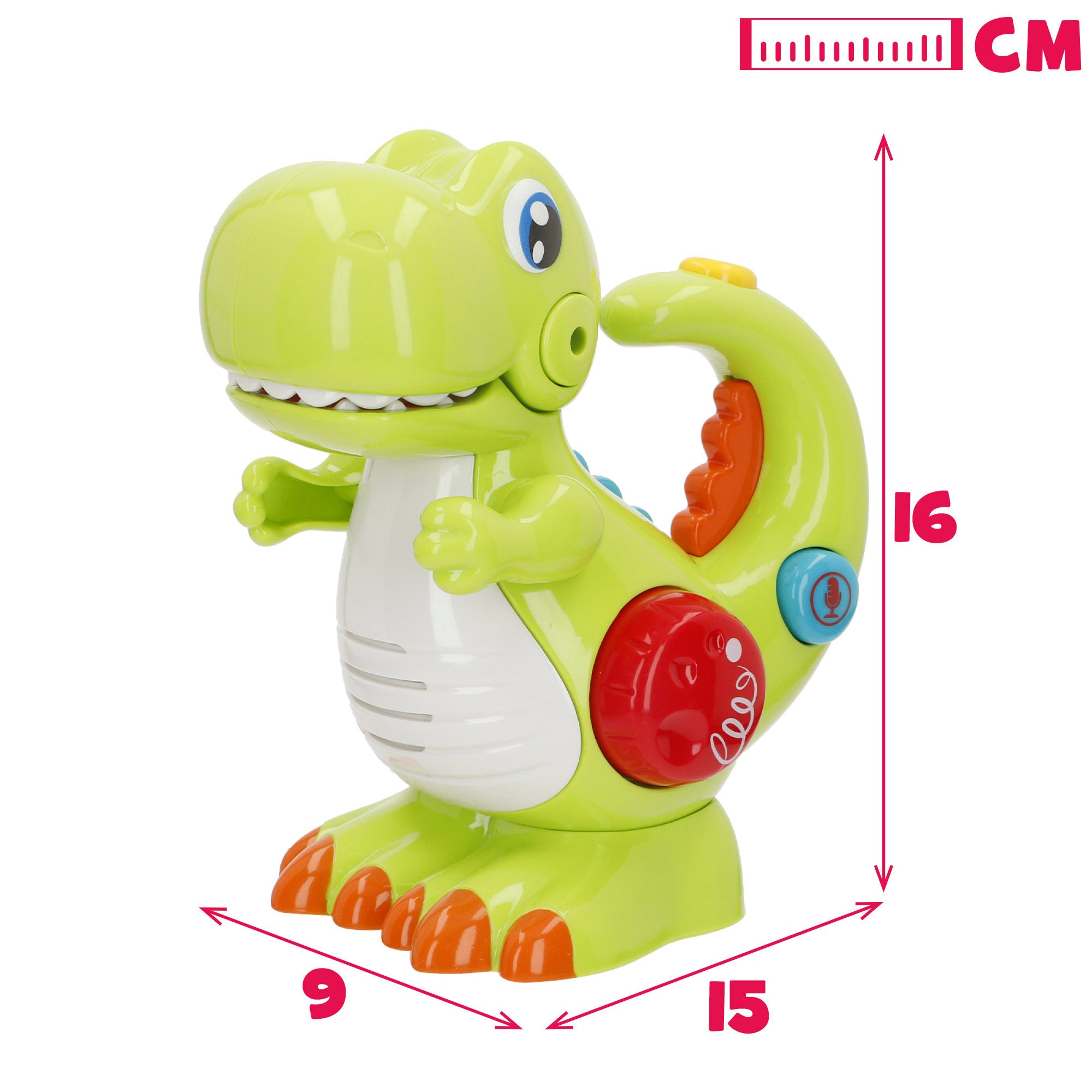 Winfun Dinosaurio juguete eléctrico con grabador, luz y sonido