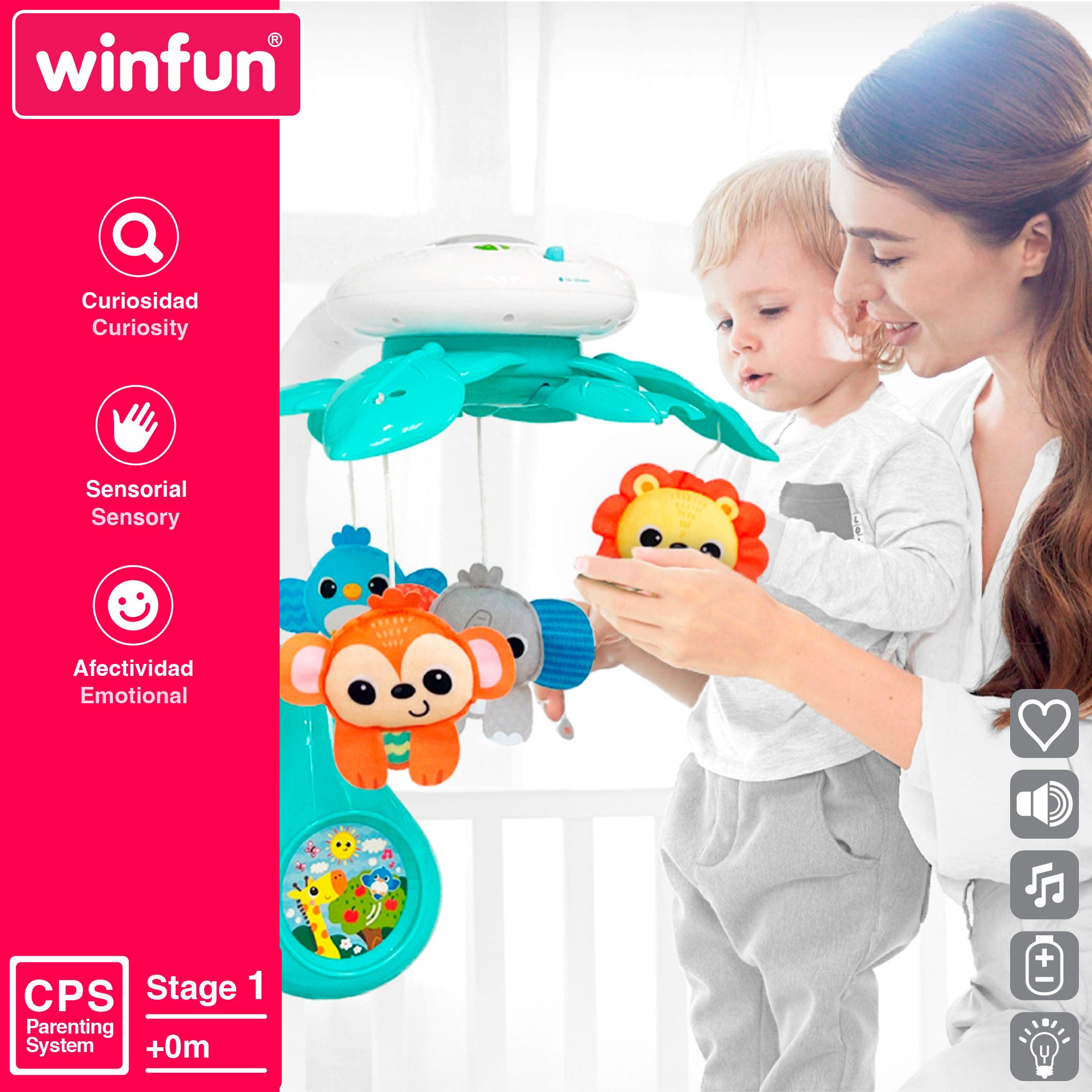 Mobile para berço Winfun com projetor e música
