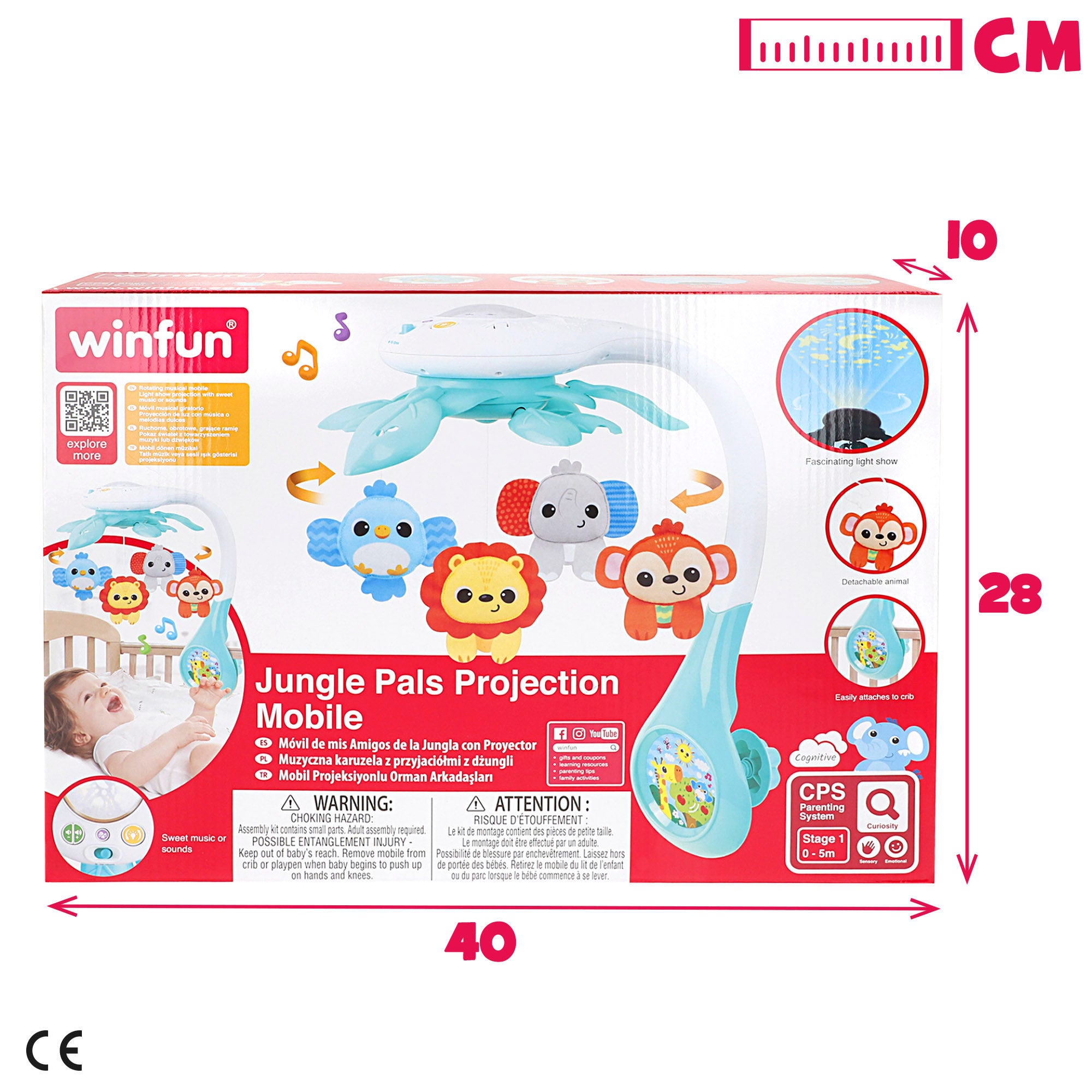 Mobile para berço Winfun com projetor e música