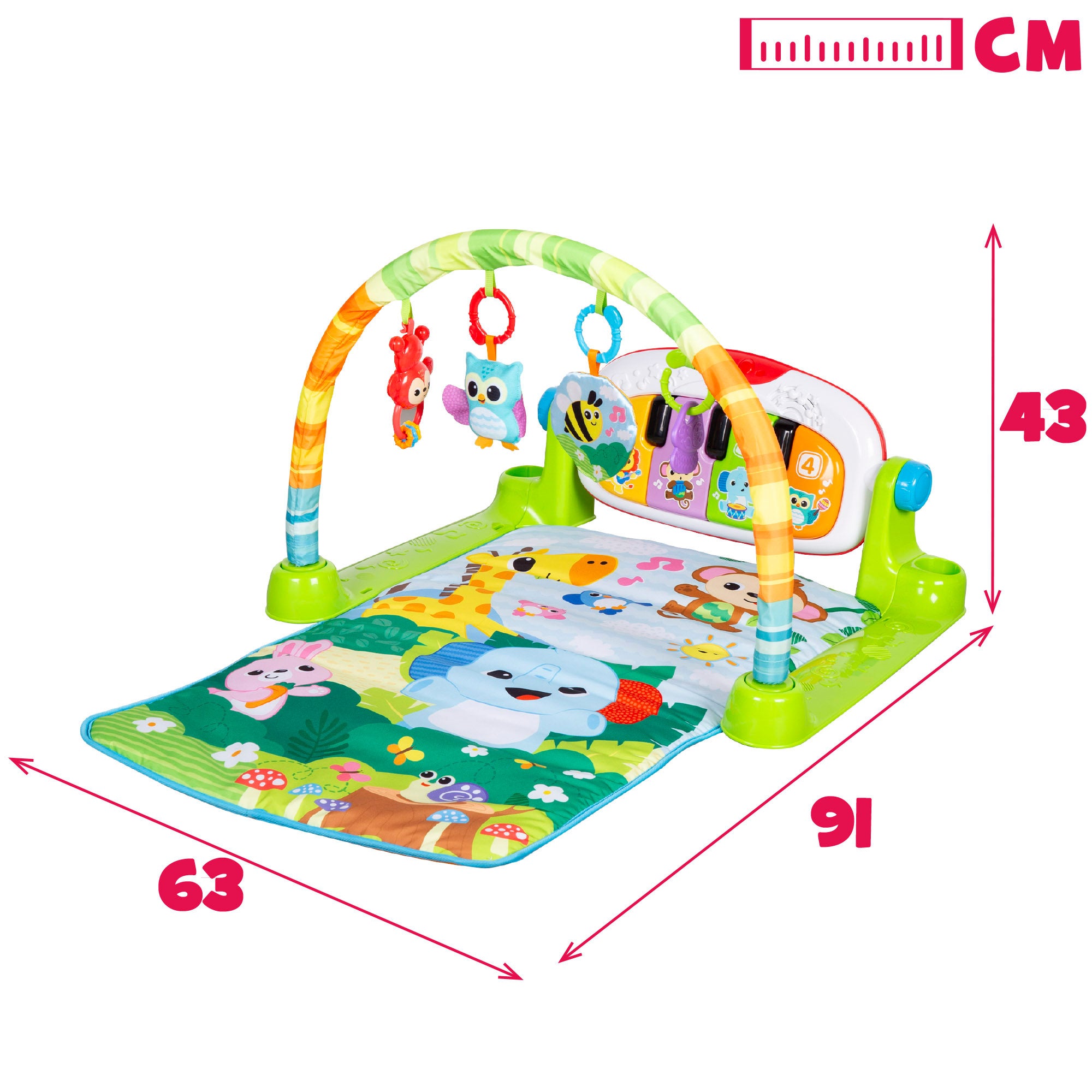 Winfun Alfombra gimnasio bebé musical animales jungla