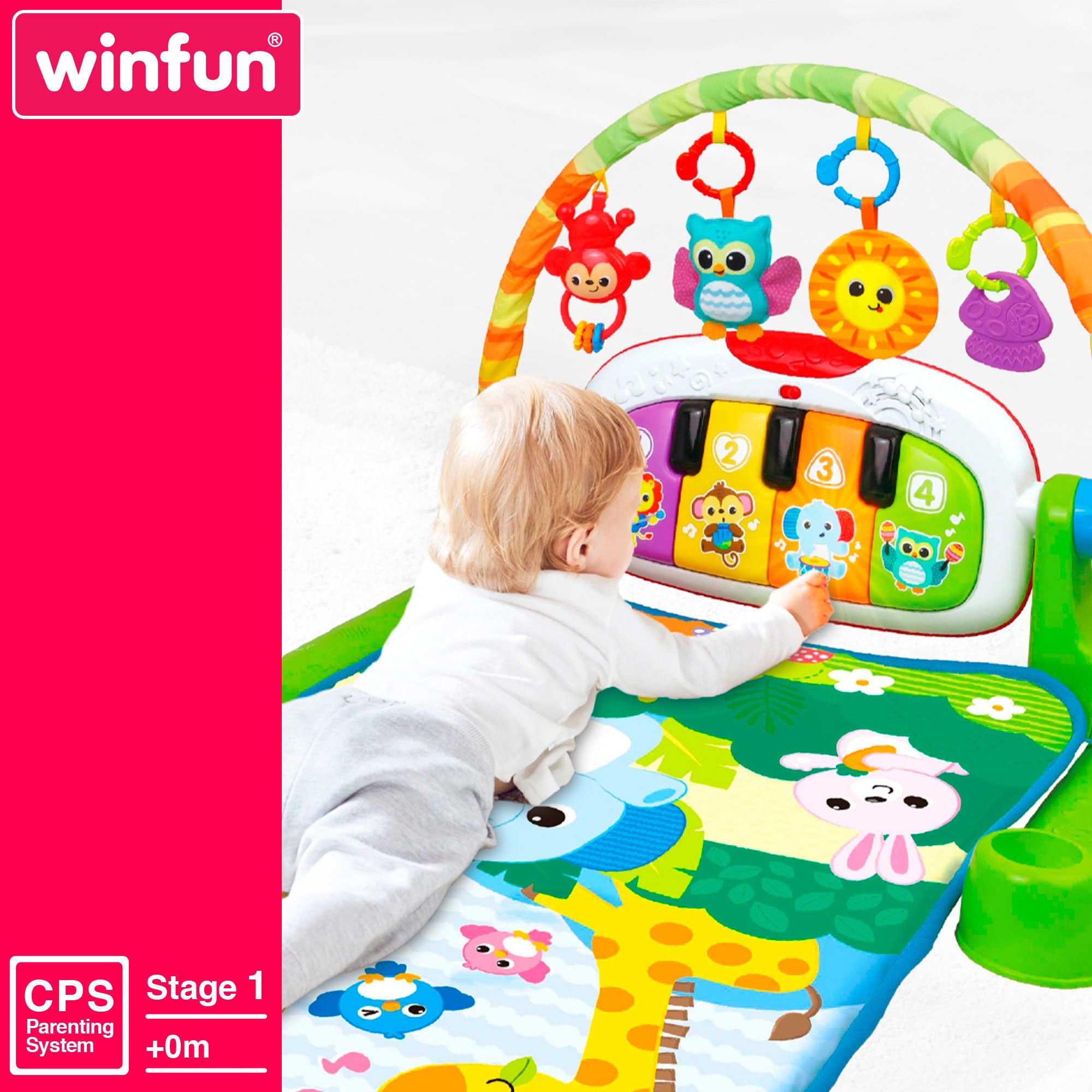 Winfun Alfombra gimnasio bebé musical animales jungla