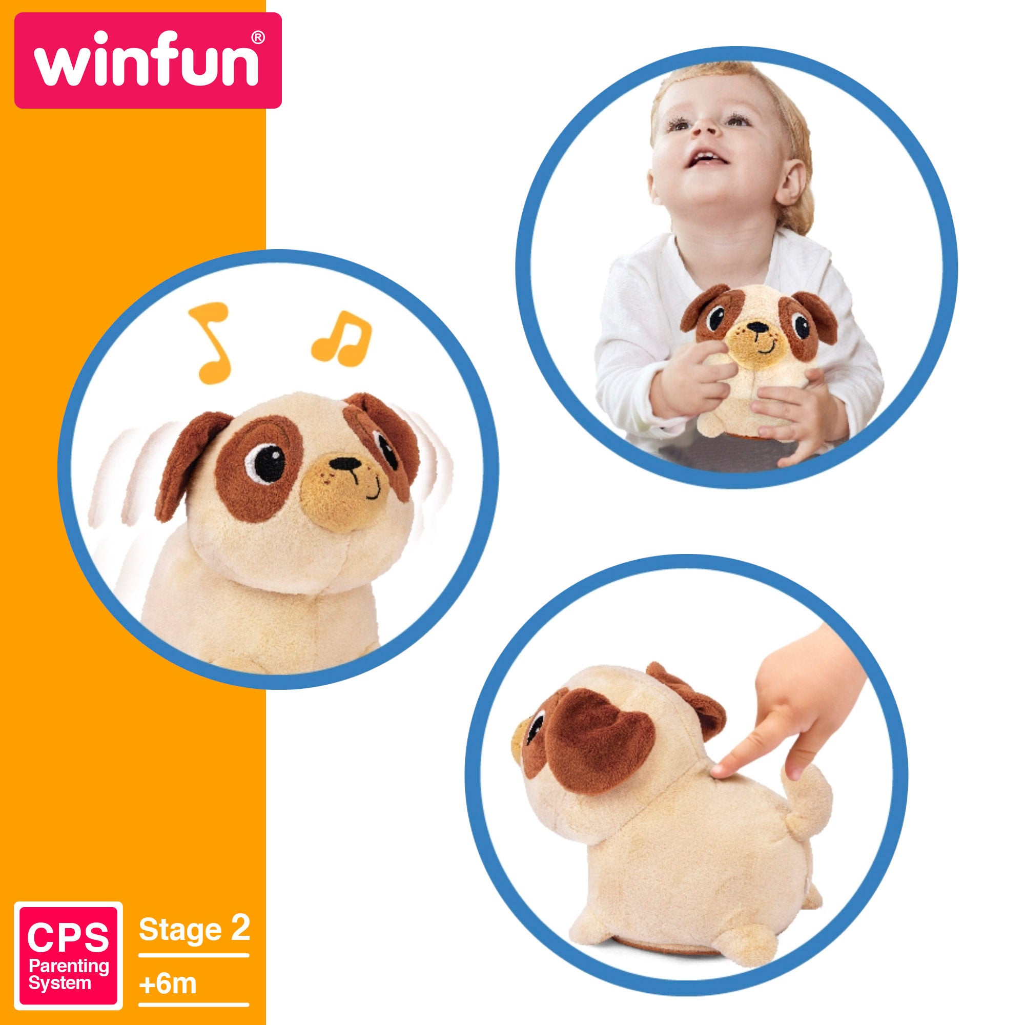 Winfun Perro peluche con sonidos y movimiento