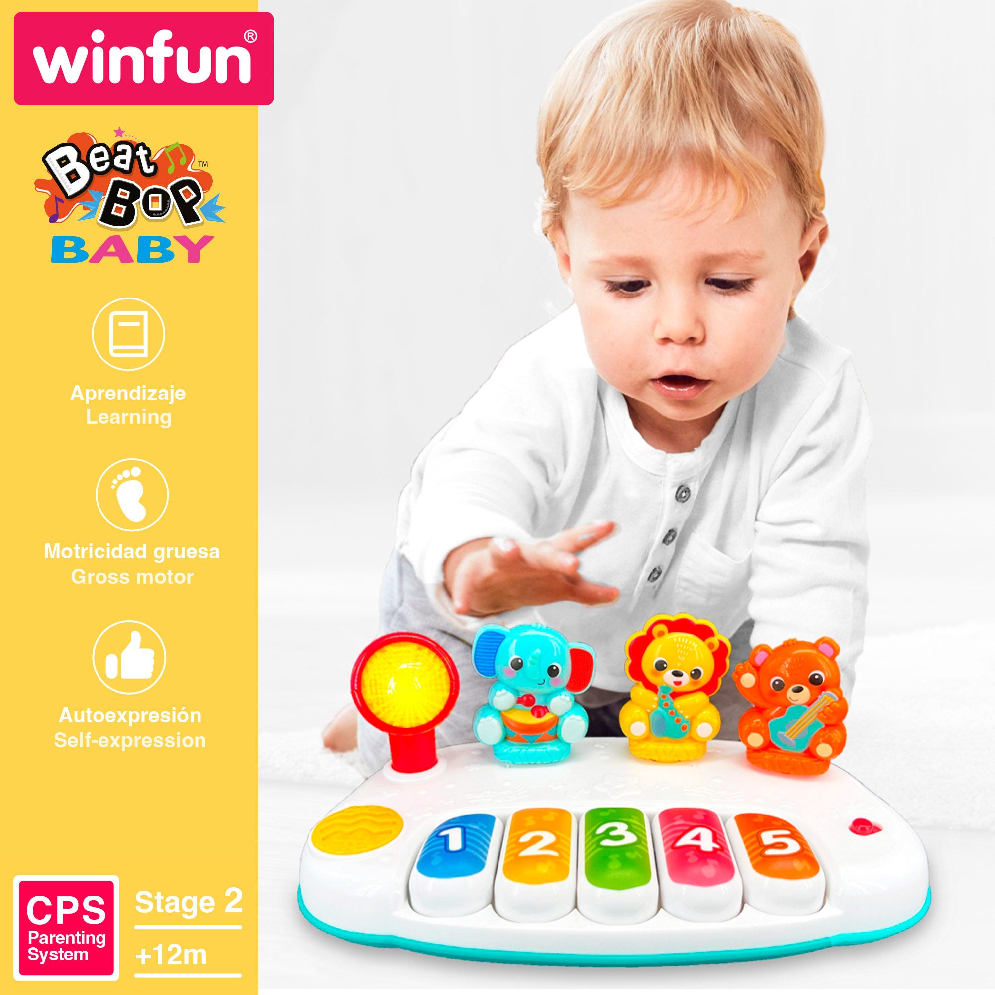 Winfun Piano infantil animales de la jungla con 5 teclas