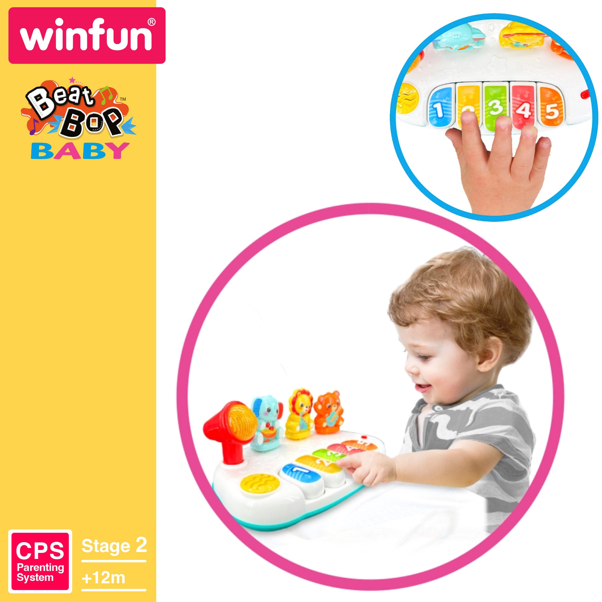 Winfun Piano infantil animales de la jungla con 5 teclas
