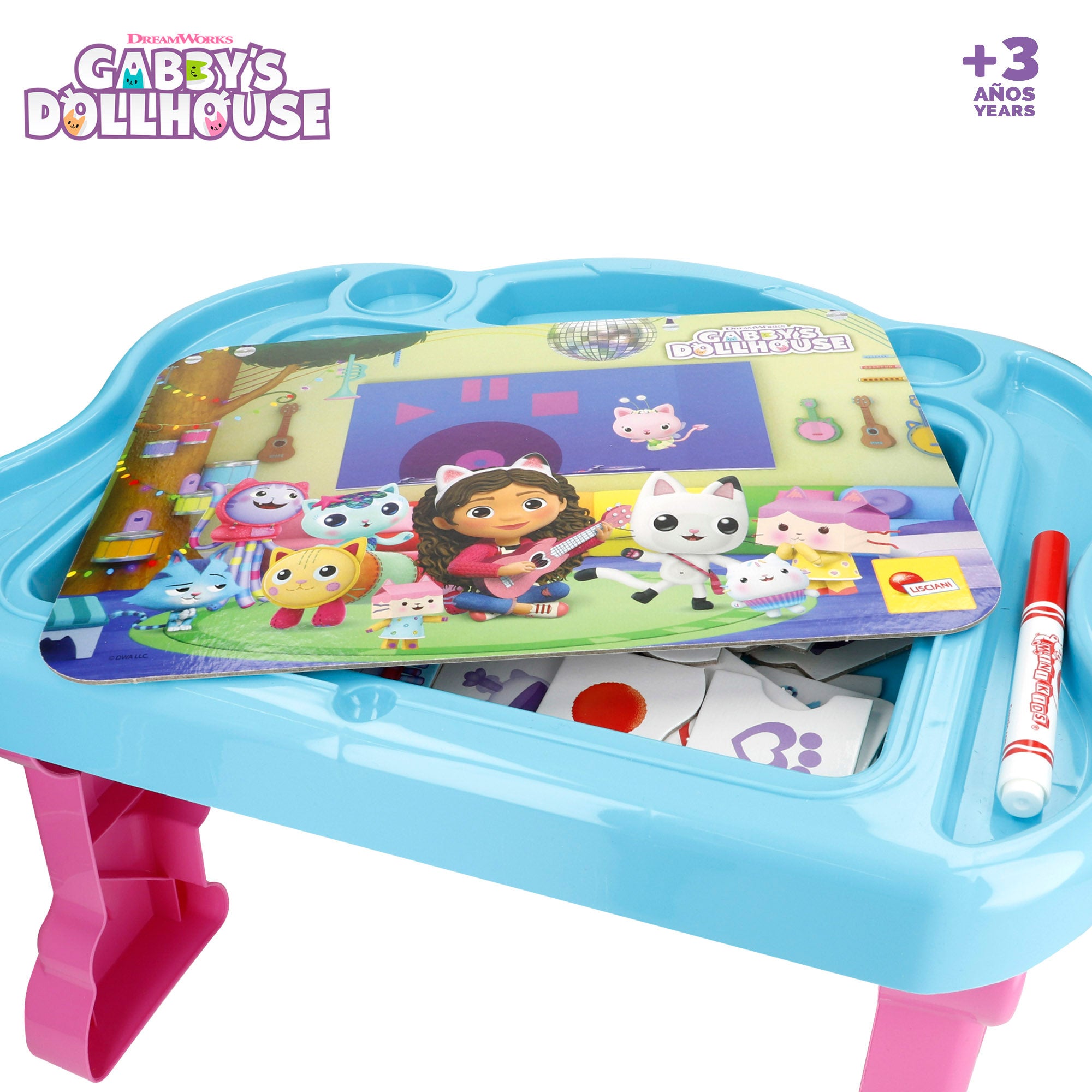 Gabby's Dollhouse Mesa infantil con pizarra y juegos