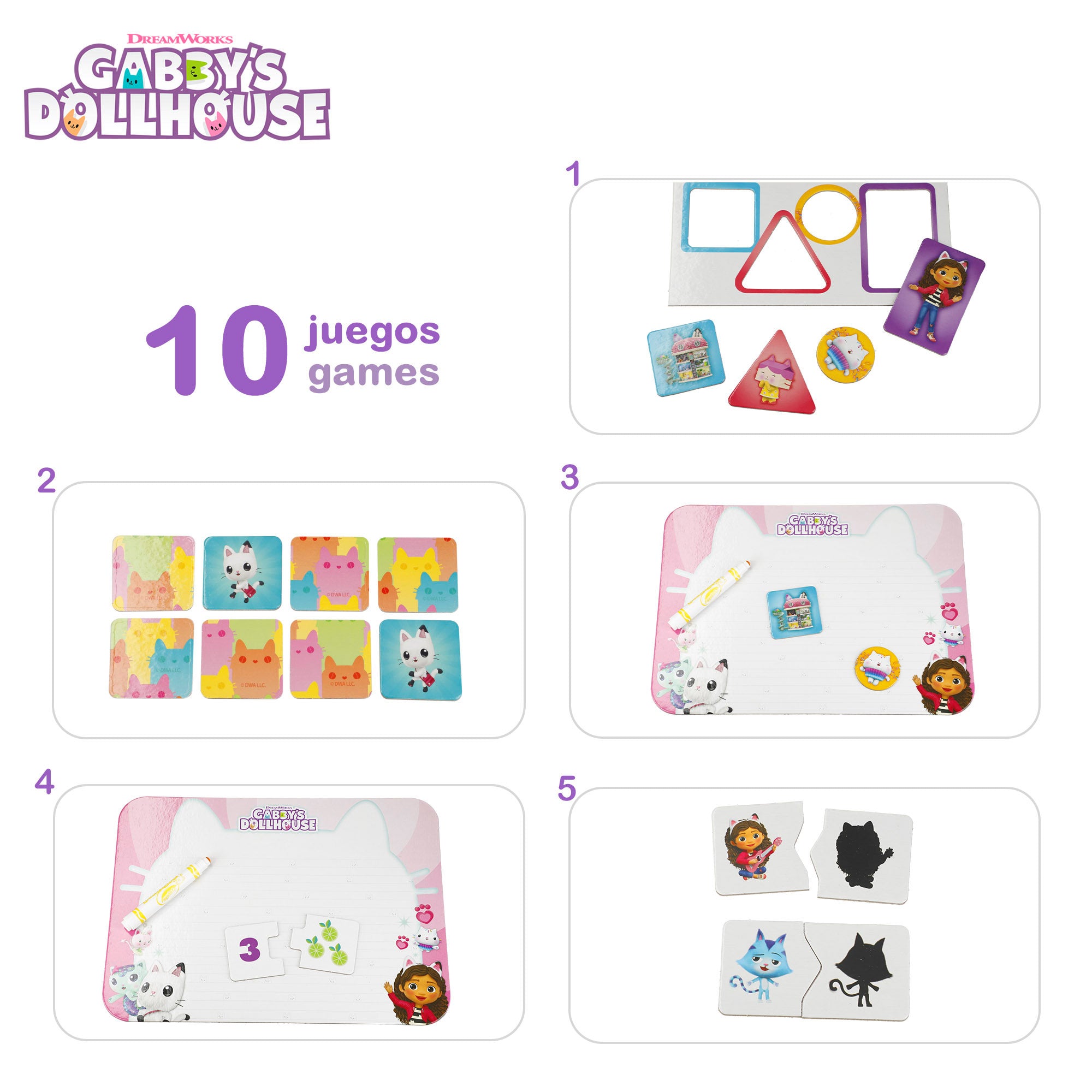 Gabby's Dollhouse Mesa infantil con pizarra y juegos