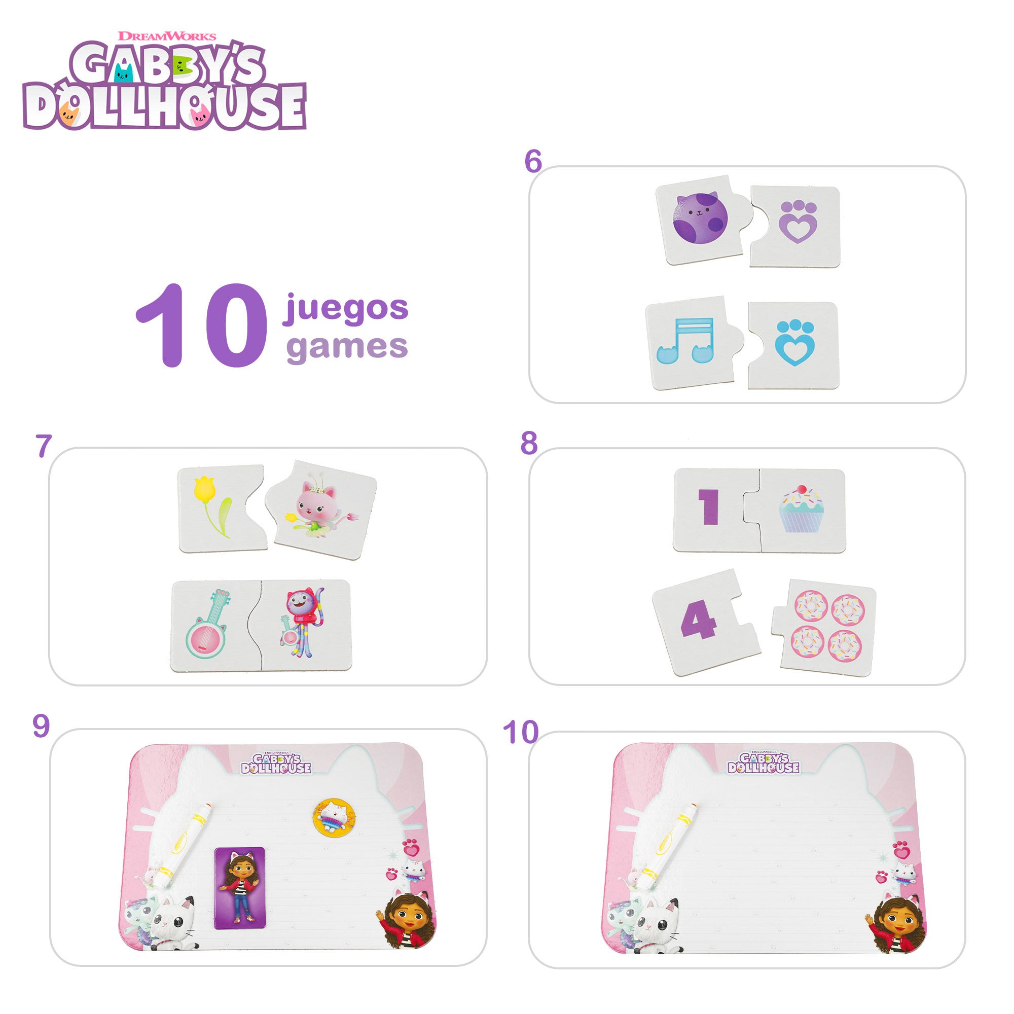 Gabby's Dollhouse Mesa infantil con pizarra y juegos