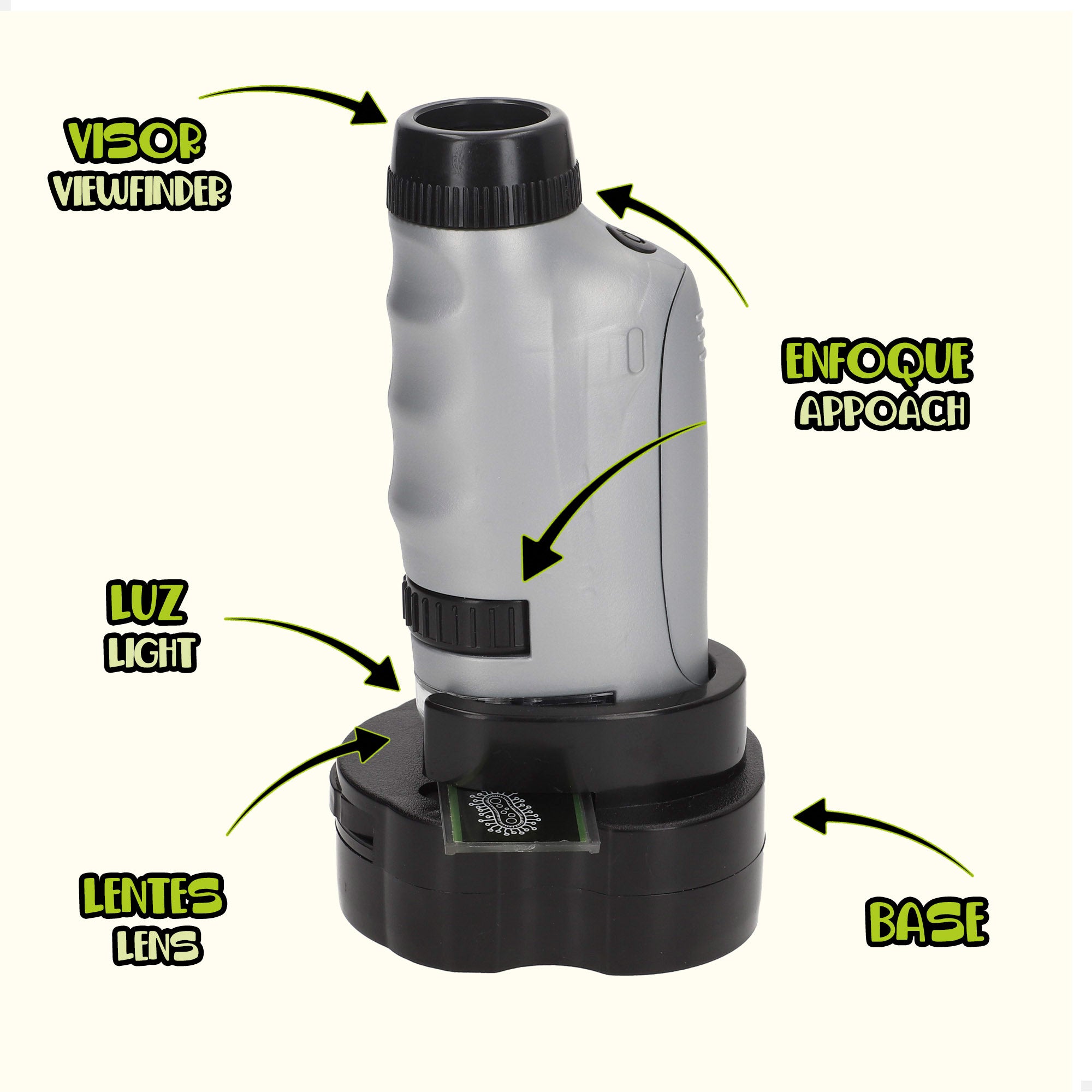Lisciani Micro Microscopio para niños portátil, pequeño y ligero 2 en 1