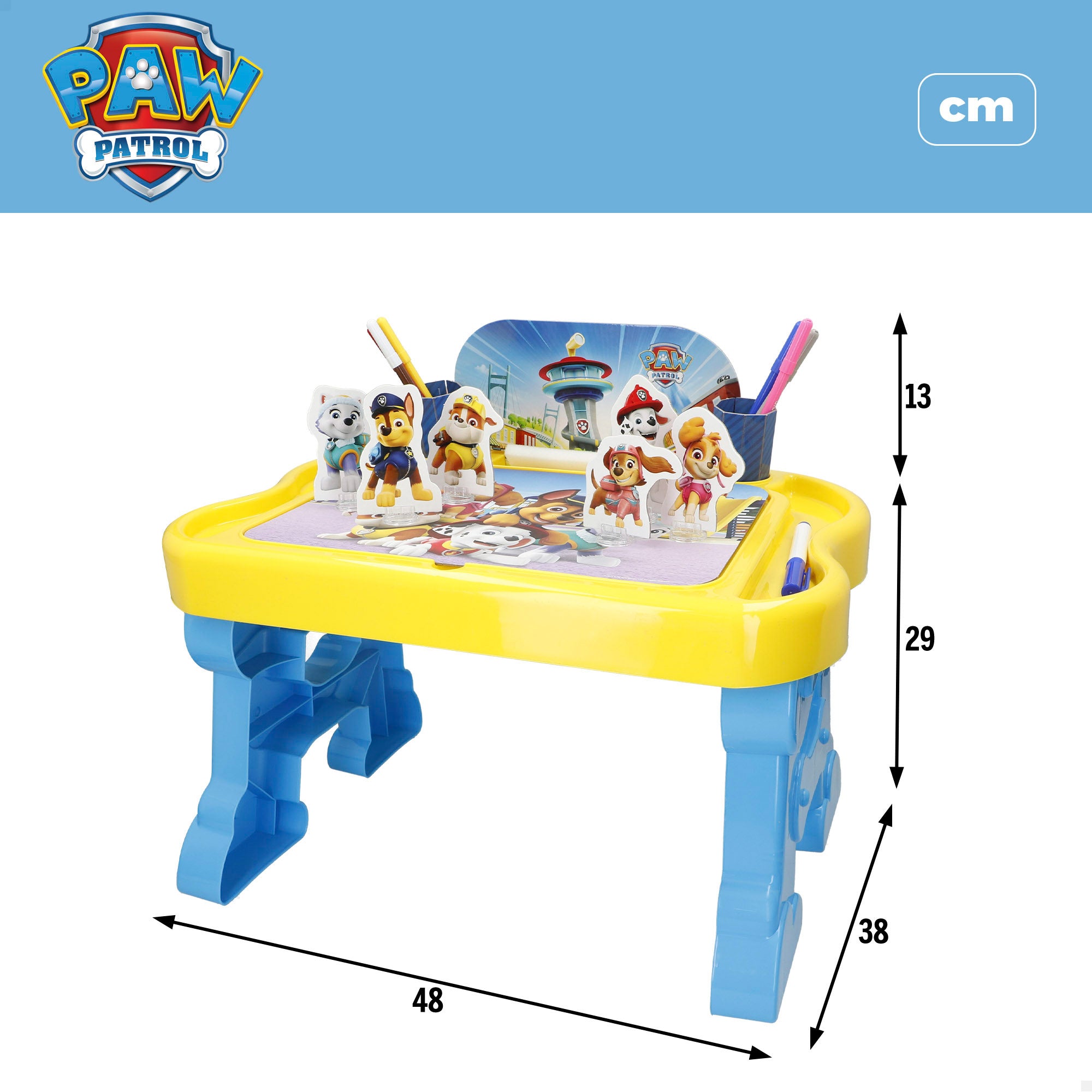 La Patrulla Canina Mesa infantil con pizarra y accesorios