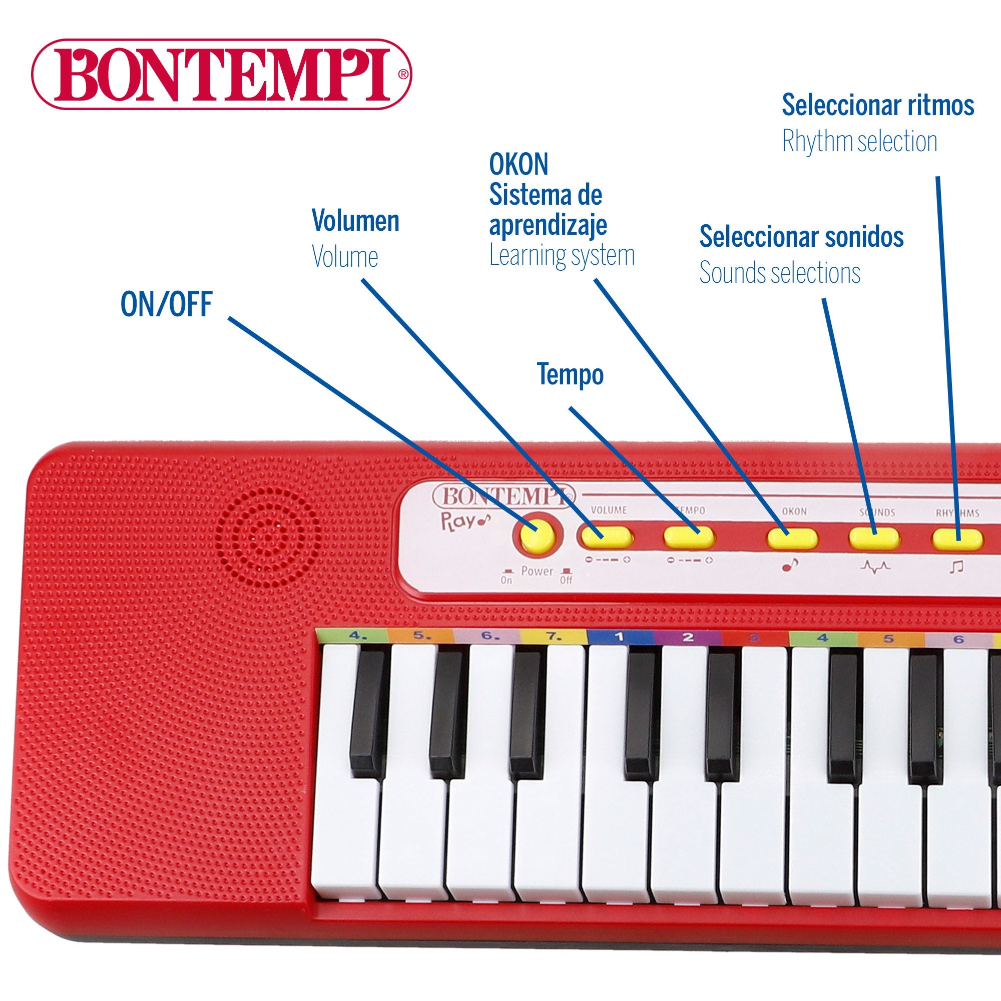 Teclado piano electrónico 32 teclas para niños Bontempi