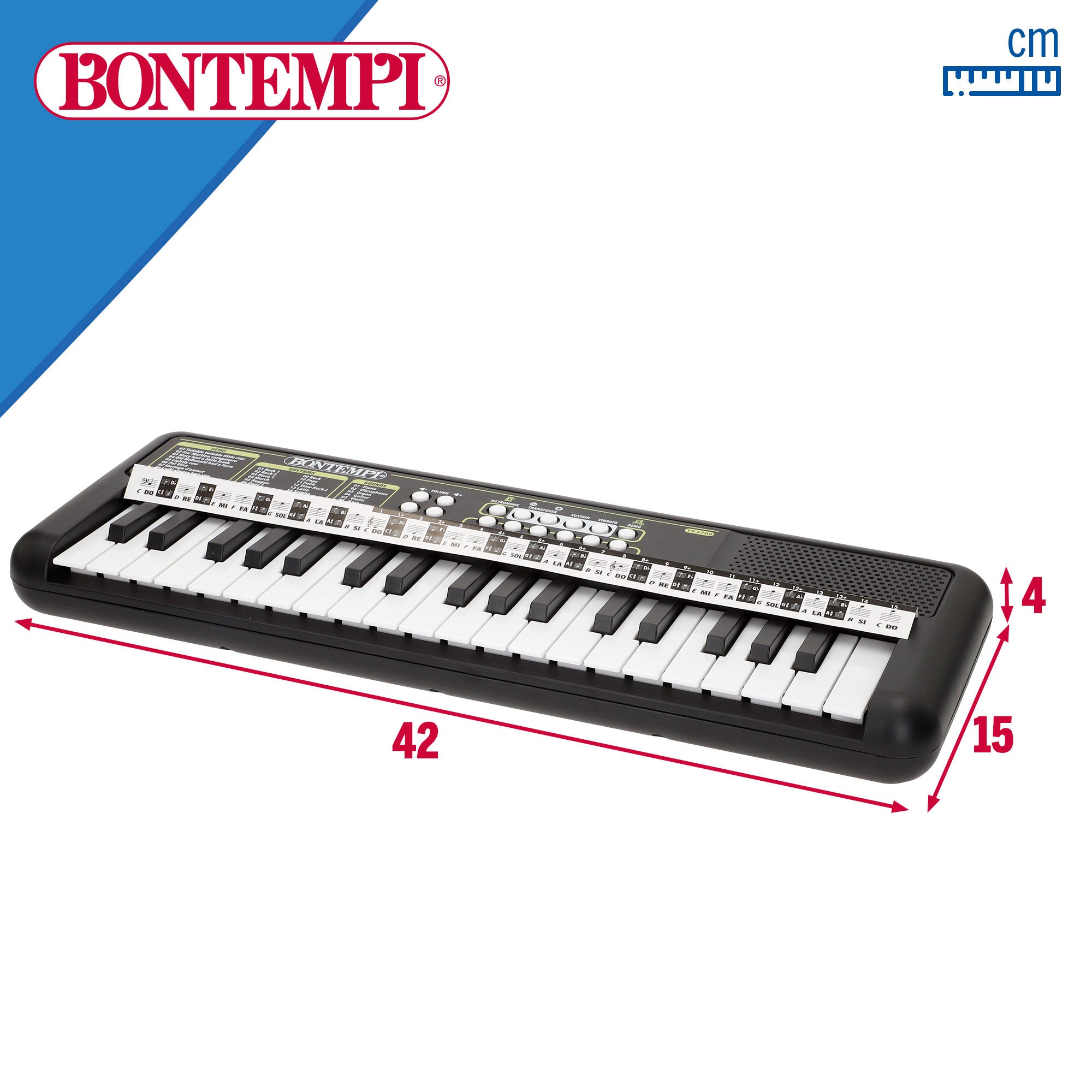 Teclado piano electrónico 37 teclas para niños Bontempi