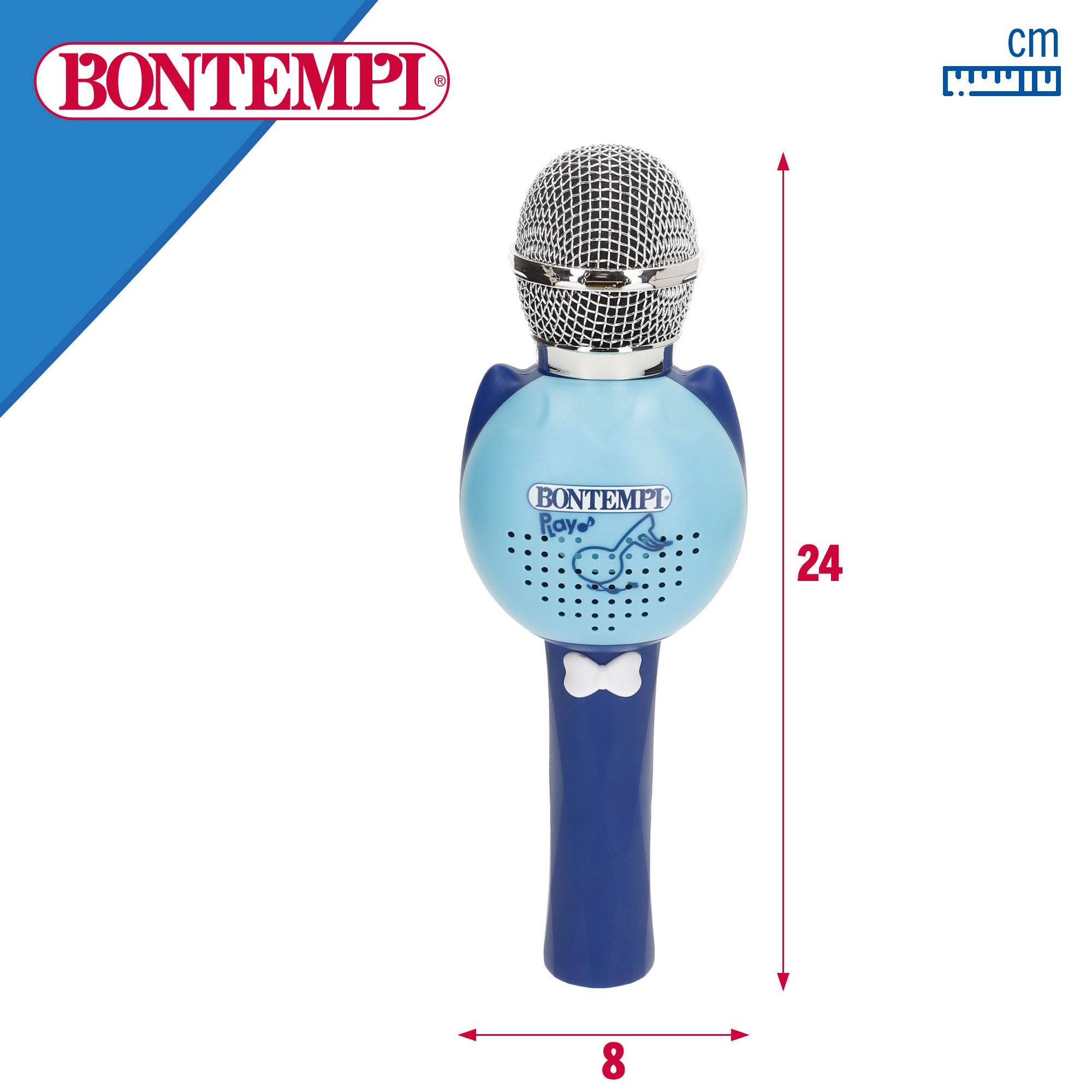 Micrófono infantil inalámbrico azul con altavoz Bontempi
