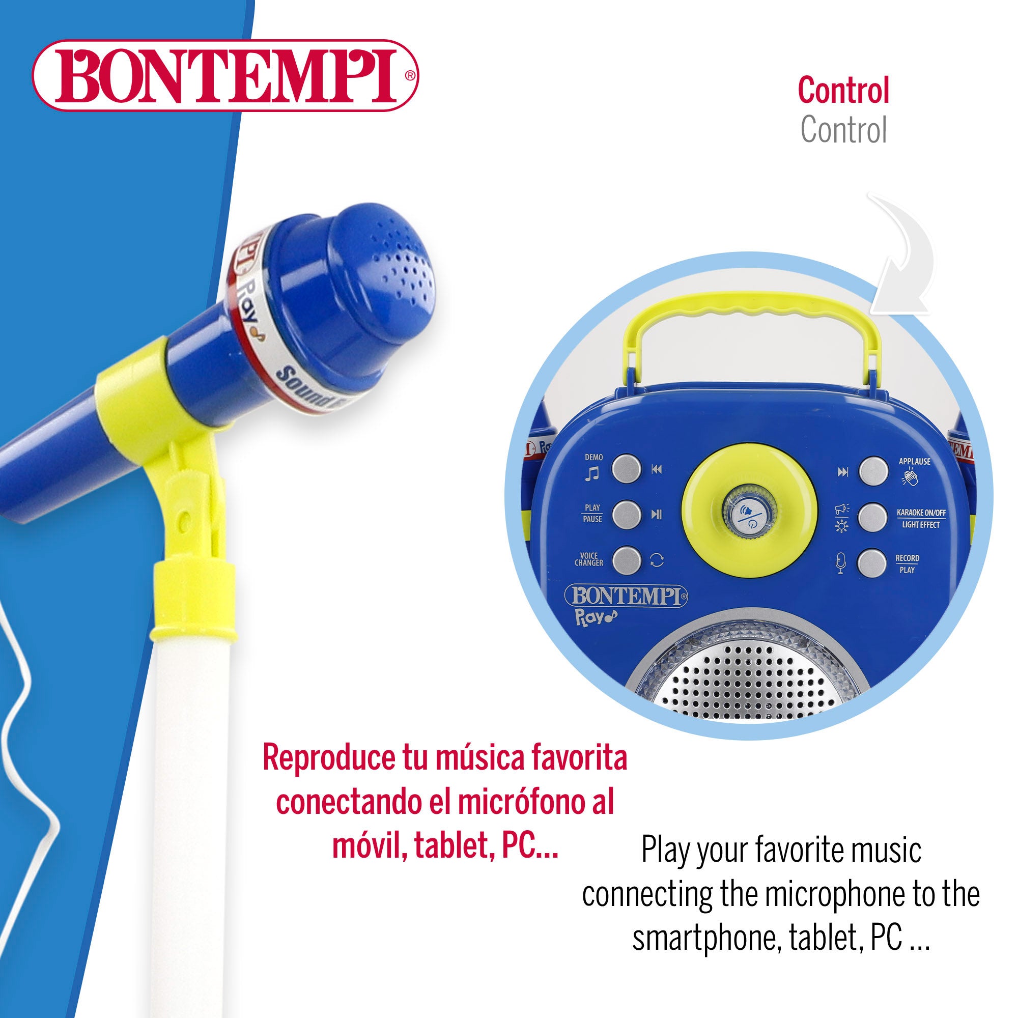 Altavoz karaoke infantil con 2 micrófonos Bontempi