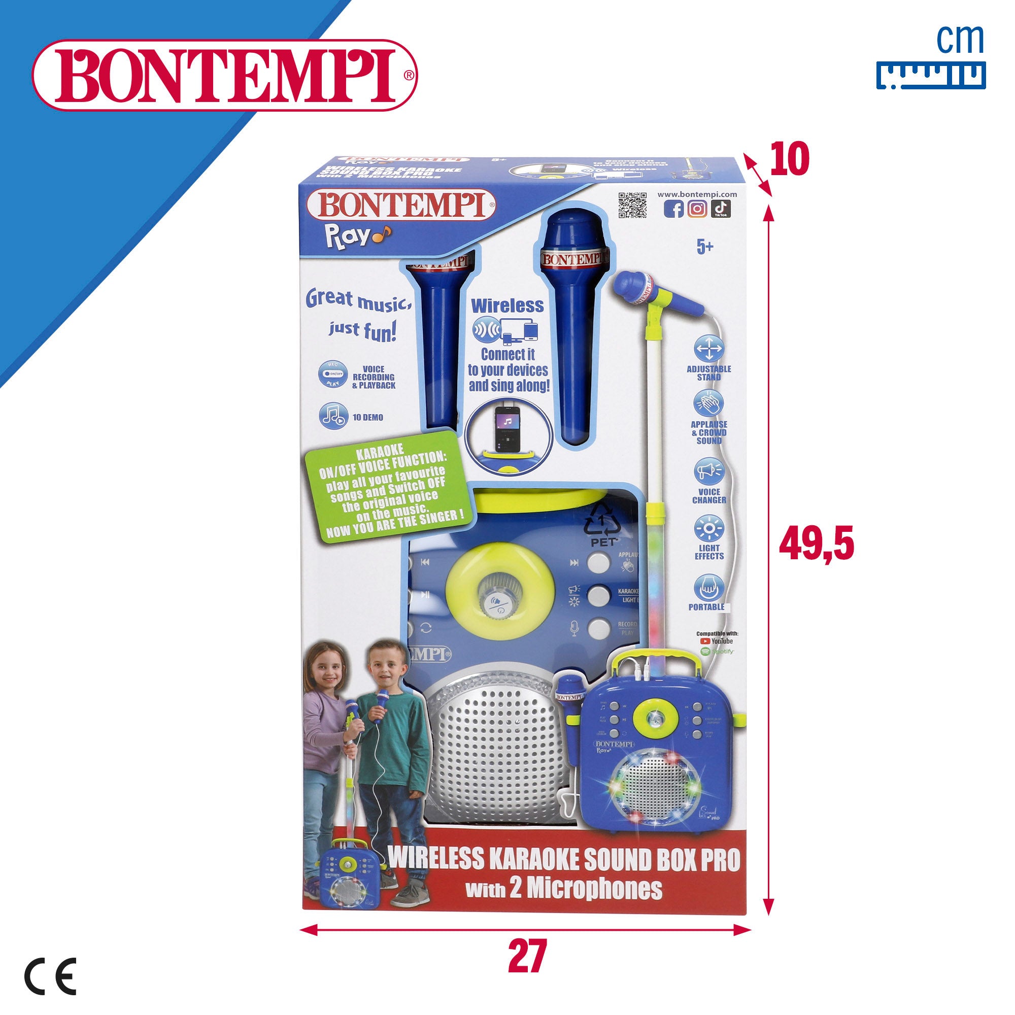 Altavoz karaoke infantil con 2 micrófonos Bontempi