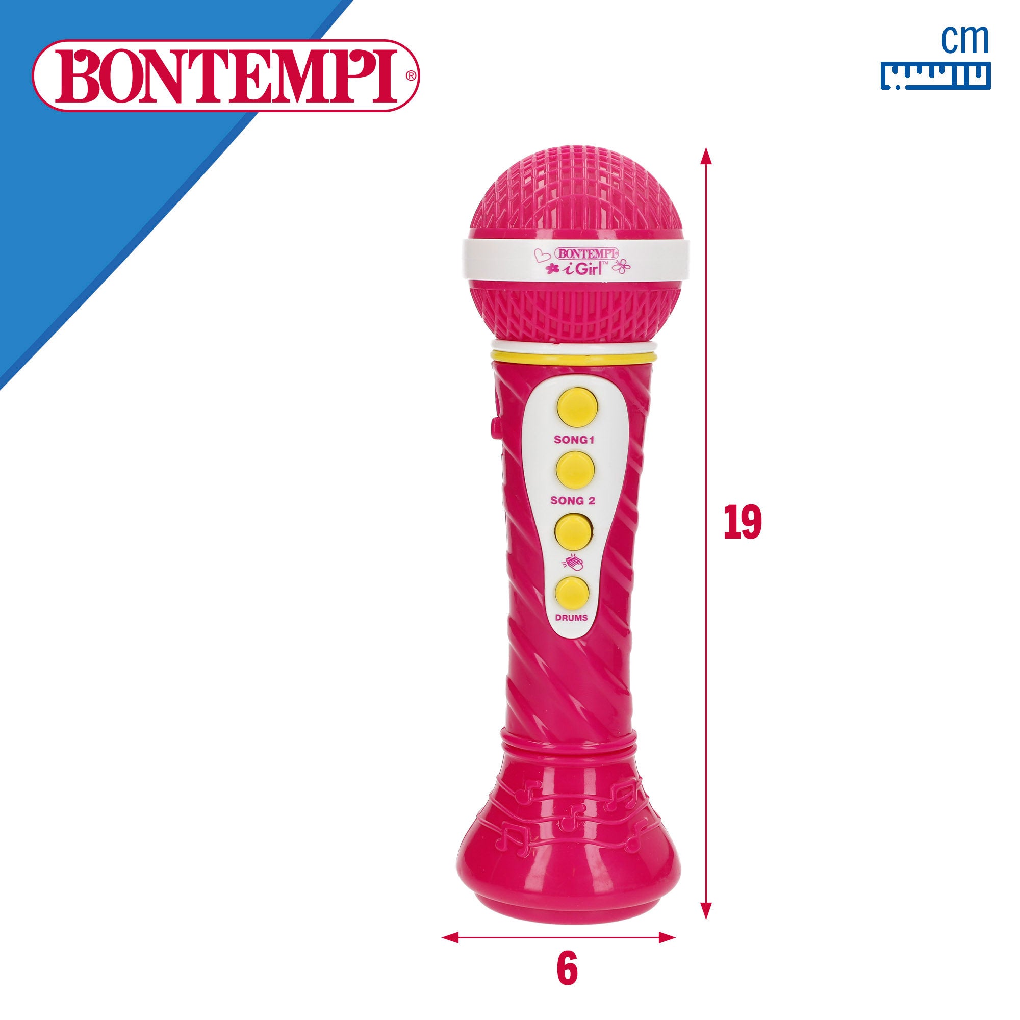 Micrófono inalámbrico de juguete color rosa Bontempi