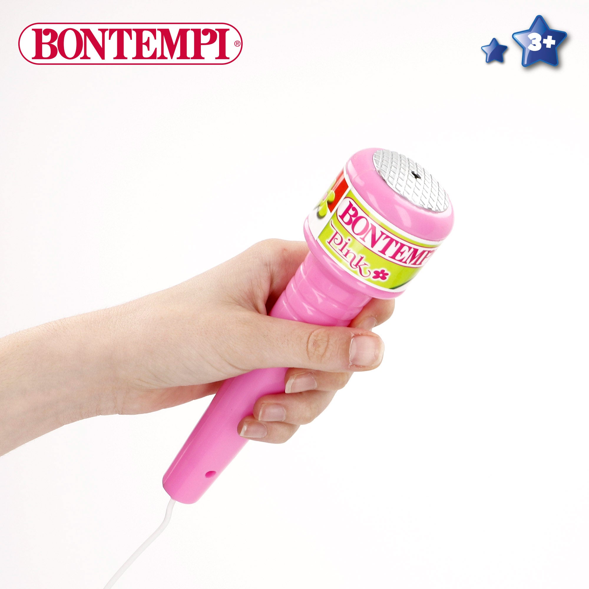 Micrófono de escenario juguete regulable fucsia Bontempi