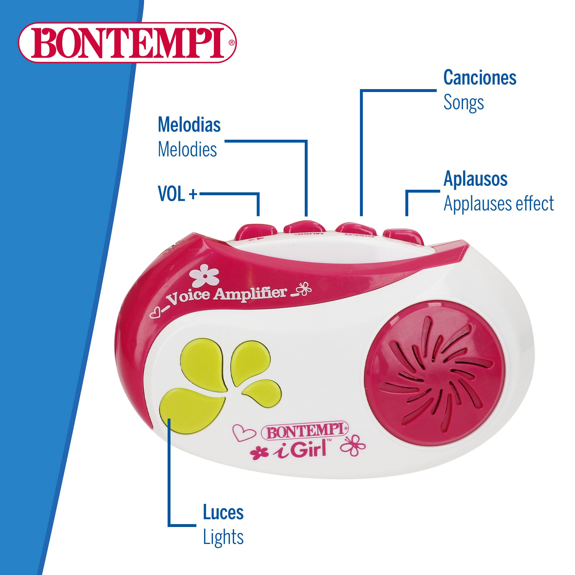 Micrófono amplificador con luces y sonidos Bontempi