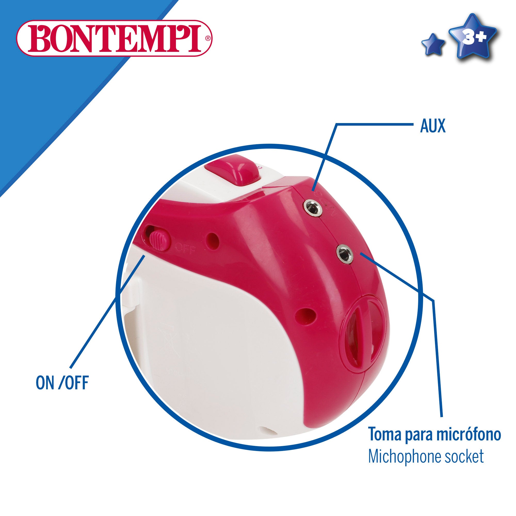 Micrófono amplificador con luces y sonidos Bontempi