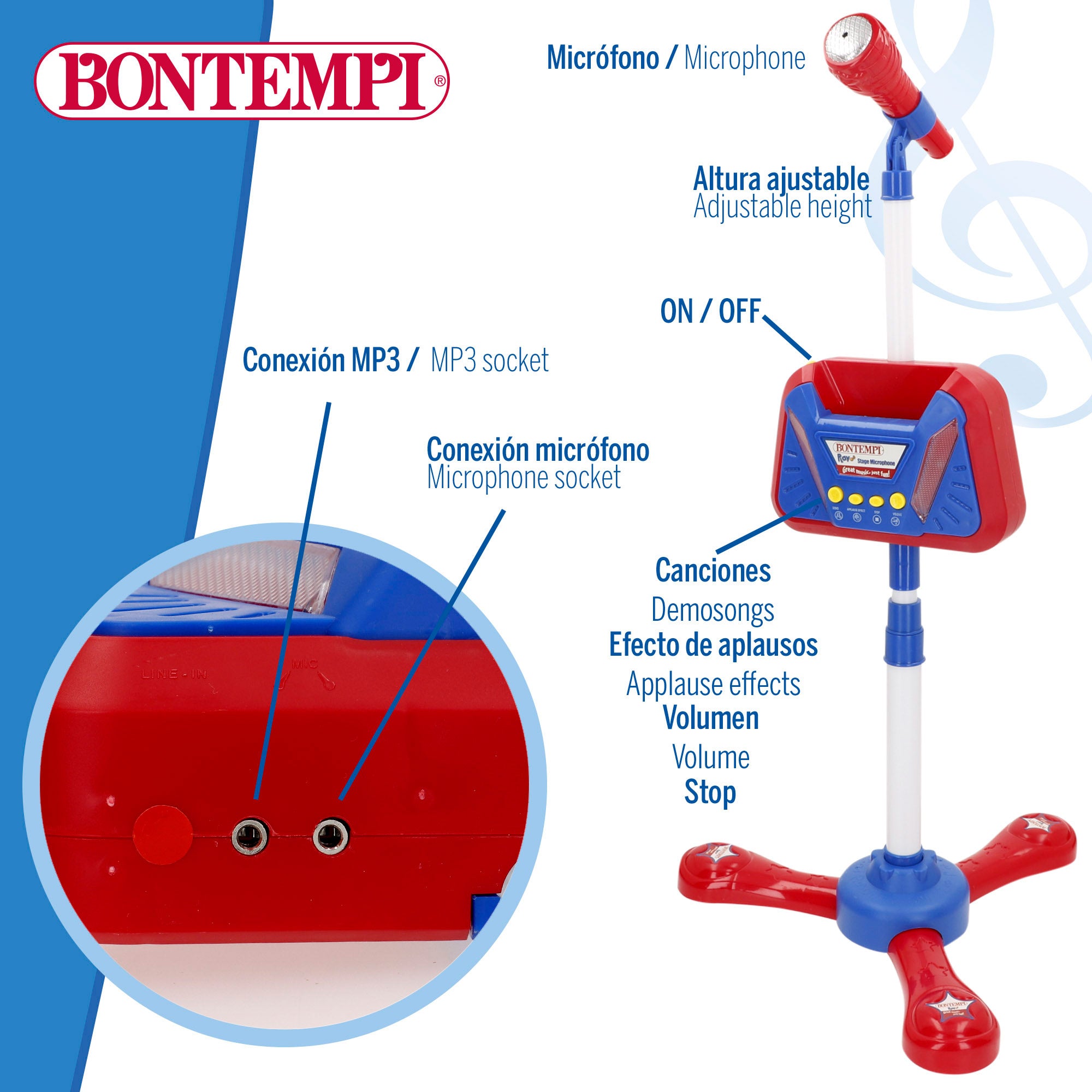 Micrófono de escenario inalámbrico Bontempi