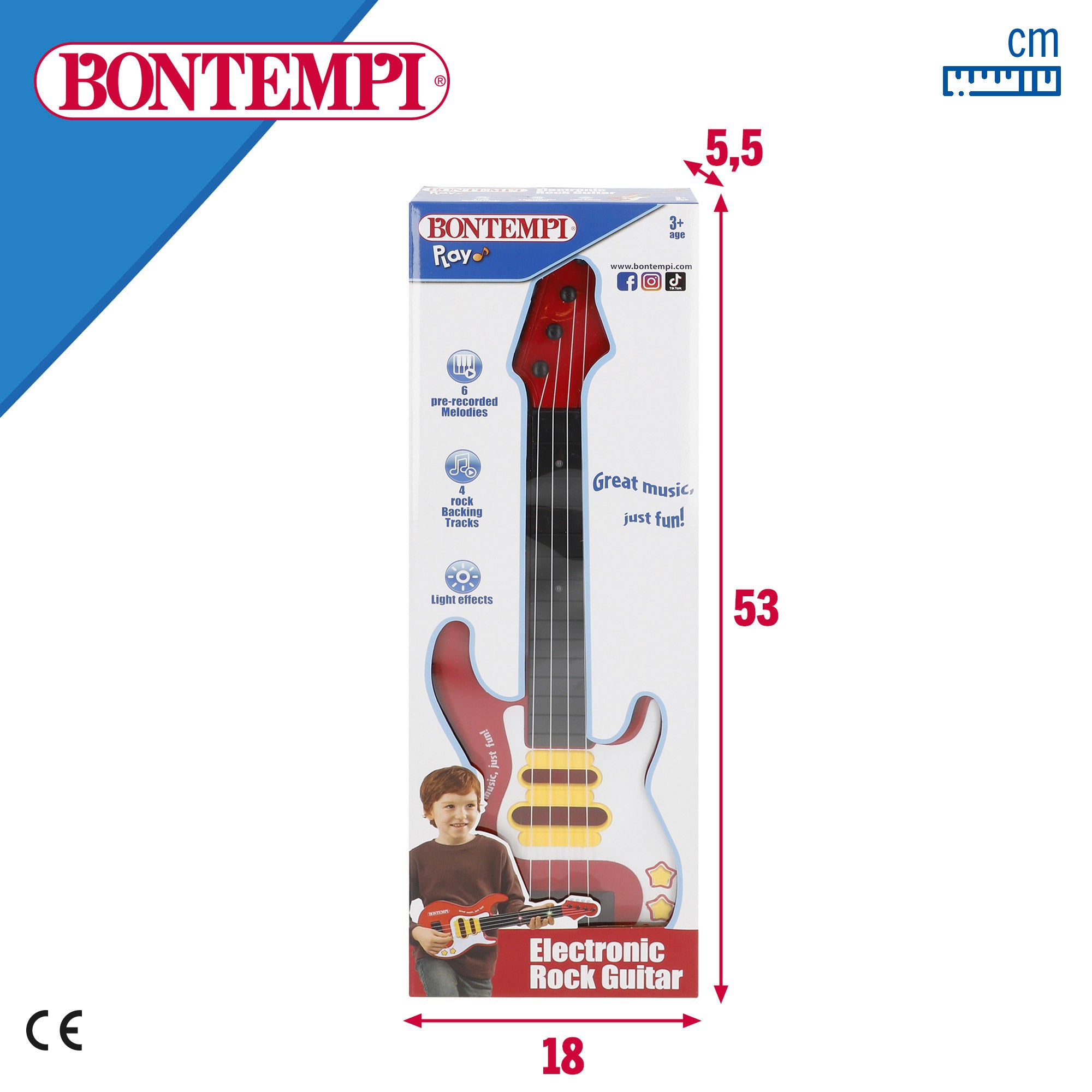 Guitarra eléctrica de juguete rock 51 cm Bontempi