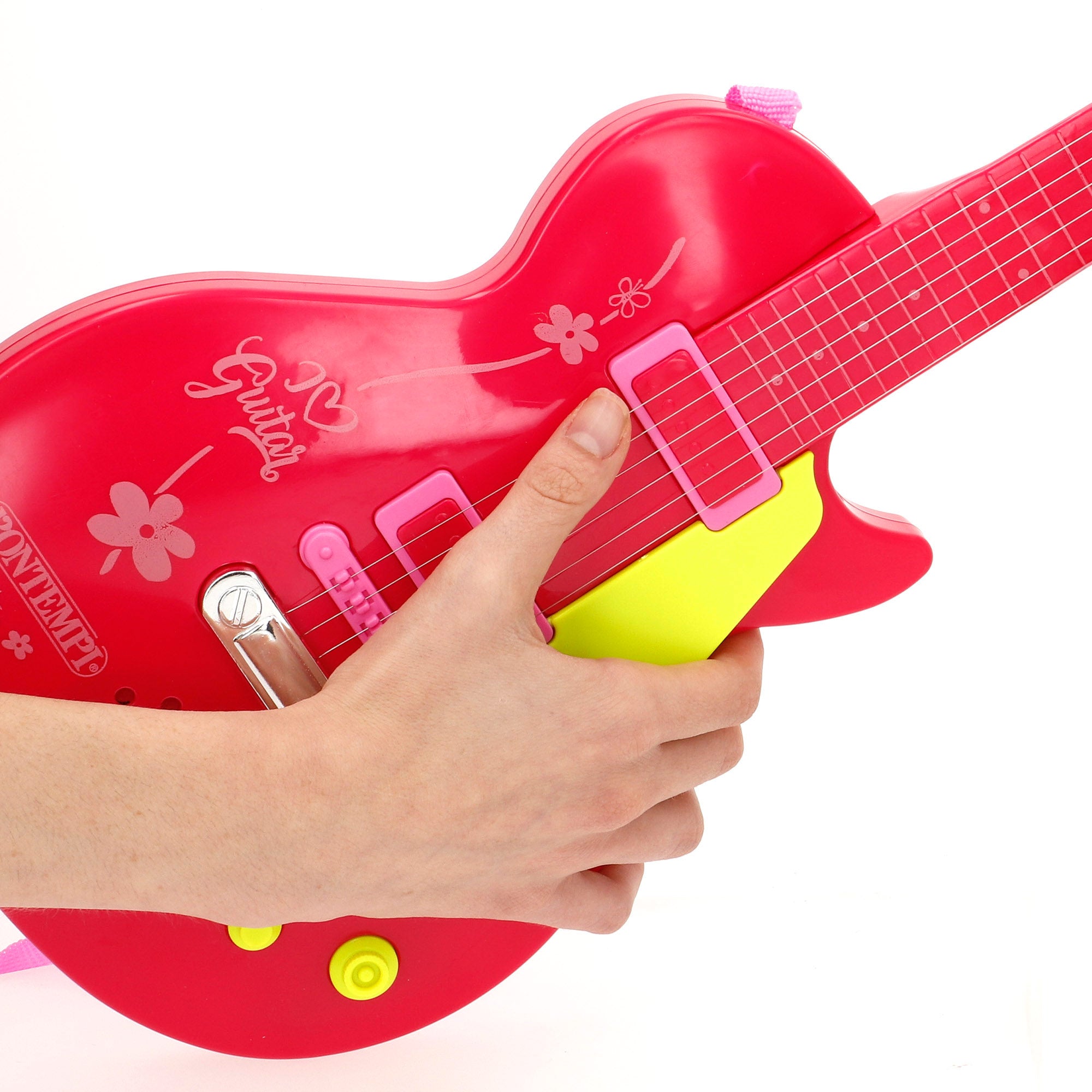 Guitarra eléctrica de juguete rock rojo y rosa 56 cm Bontempi