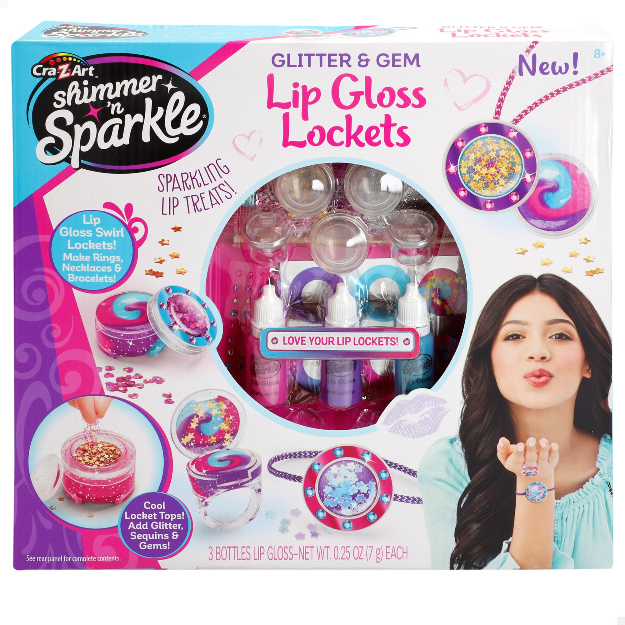 Shimmer 'n Sparkle Set para hacer pintalabios con medallones