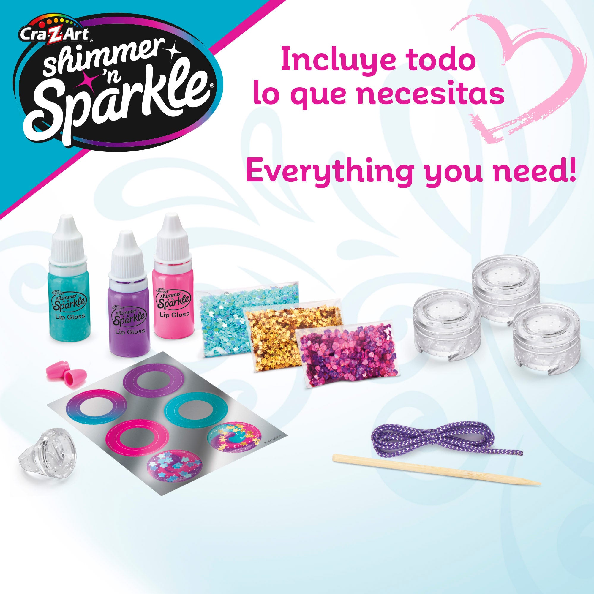 Shimmer 'n Sparkle Set para hacer pintalabios con medallones