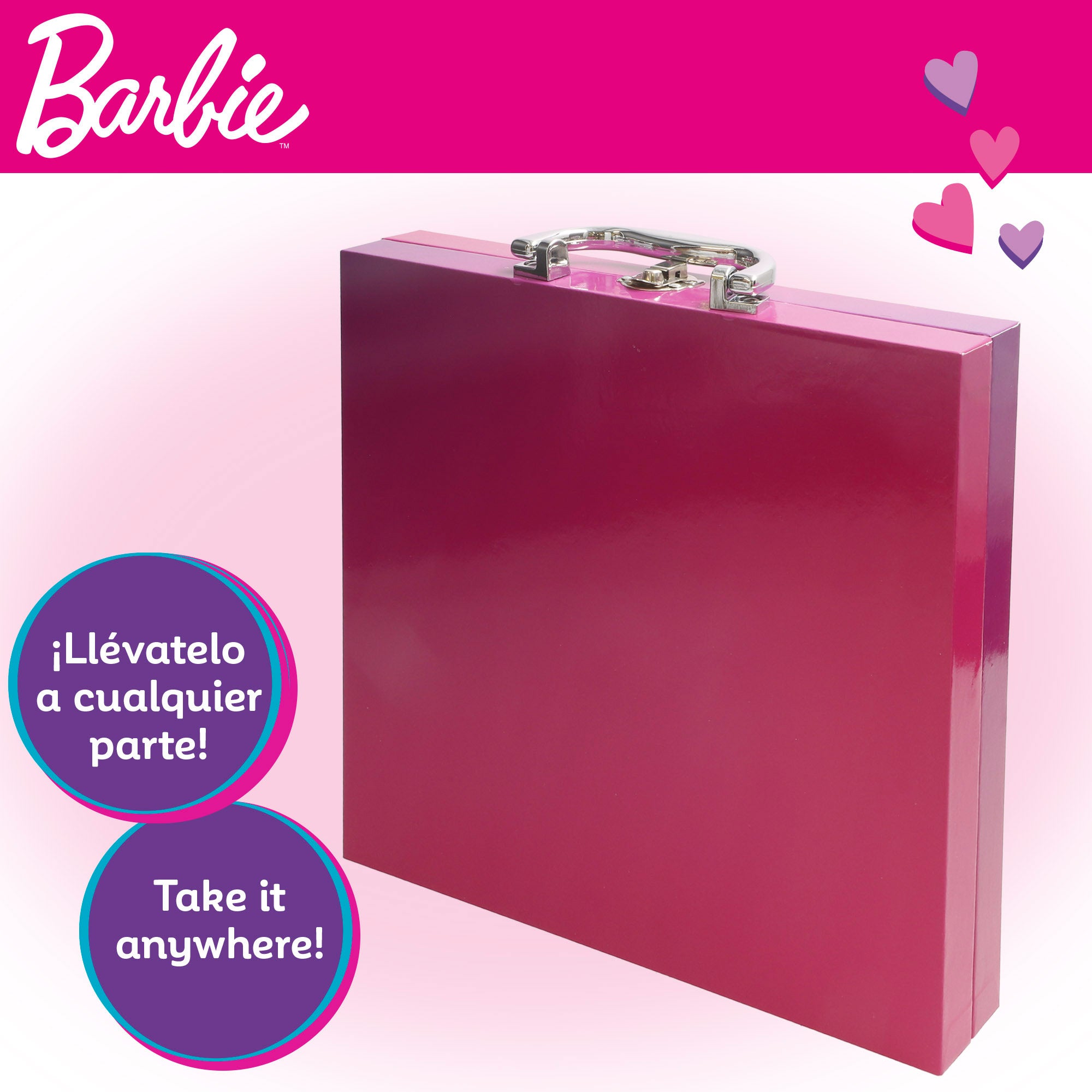 Barbie Maletín de maquillaje para niñas con espejo