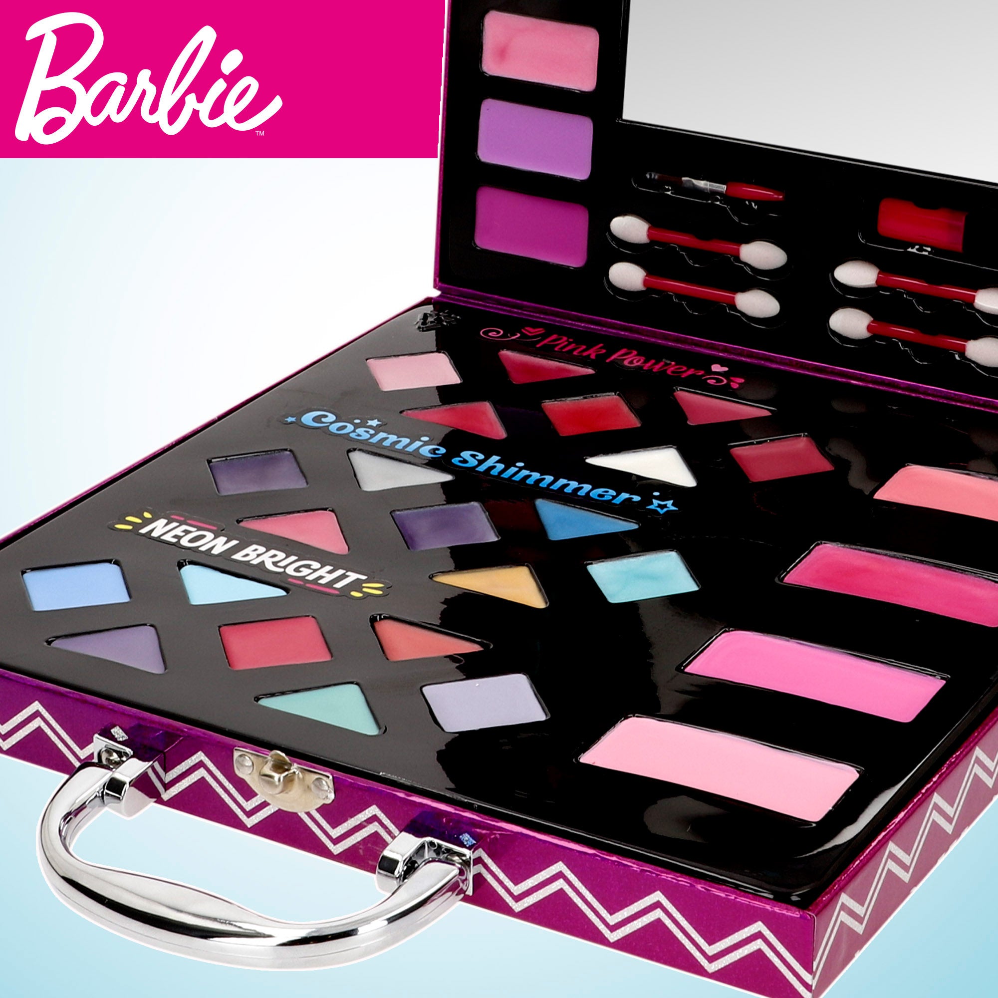 Barbie Maletín de maquillaje para niñas con espejo