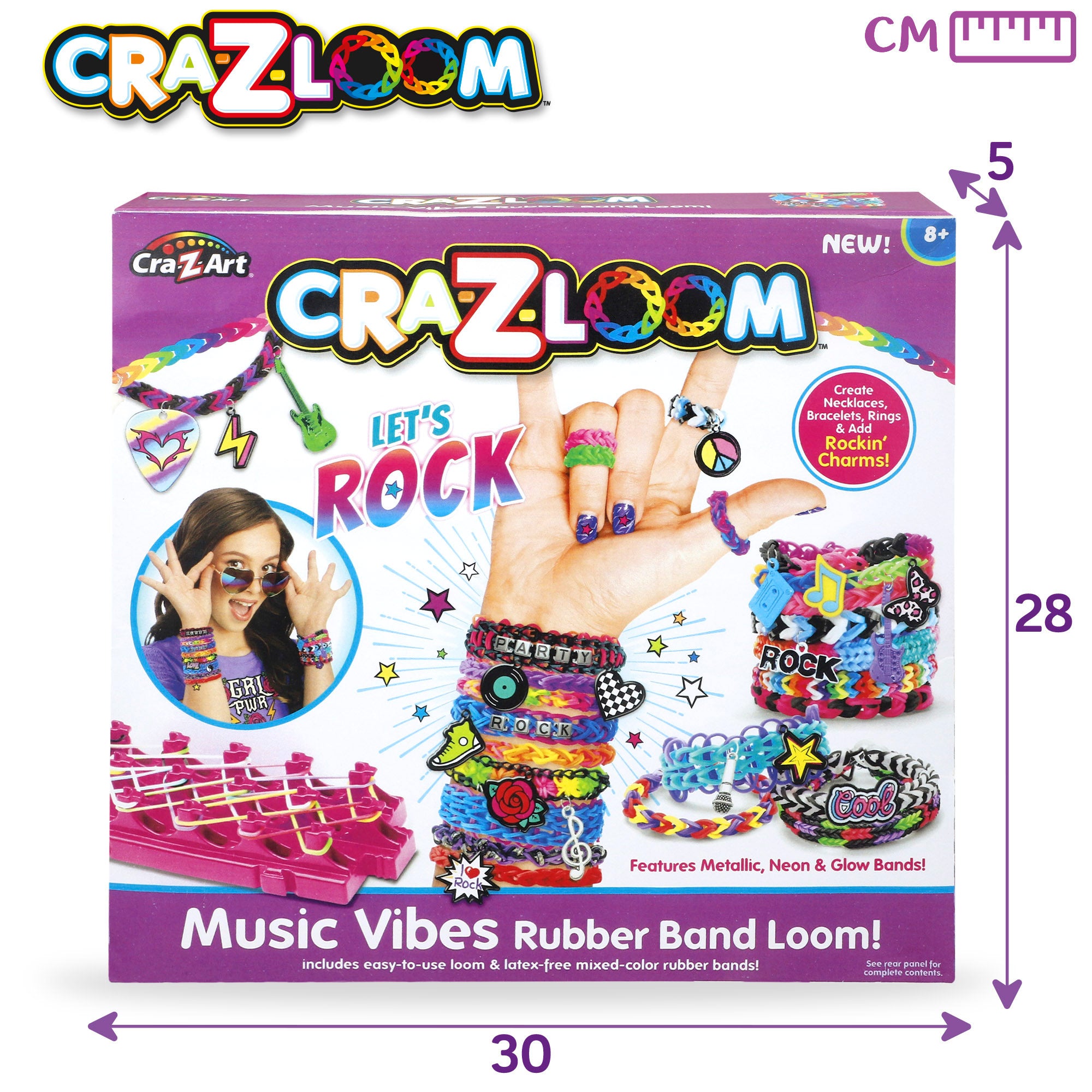 Set pulseras de goma con telar Rock Cra-Z-Art