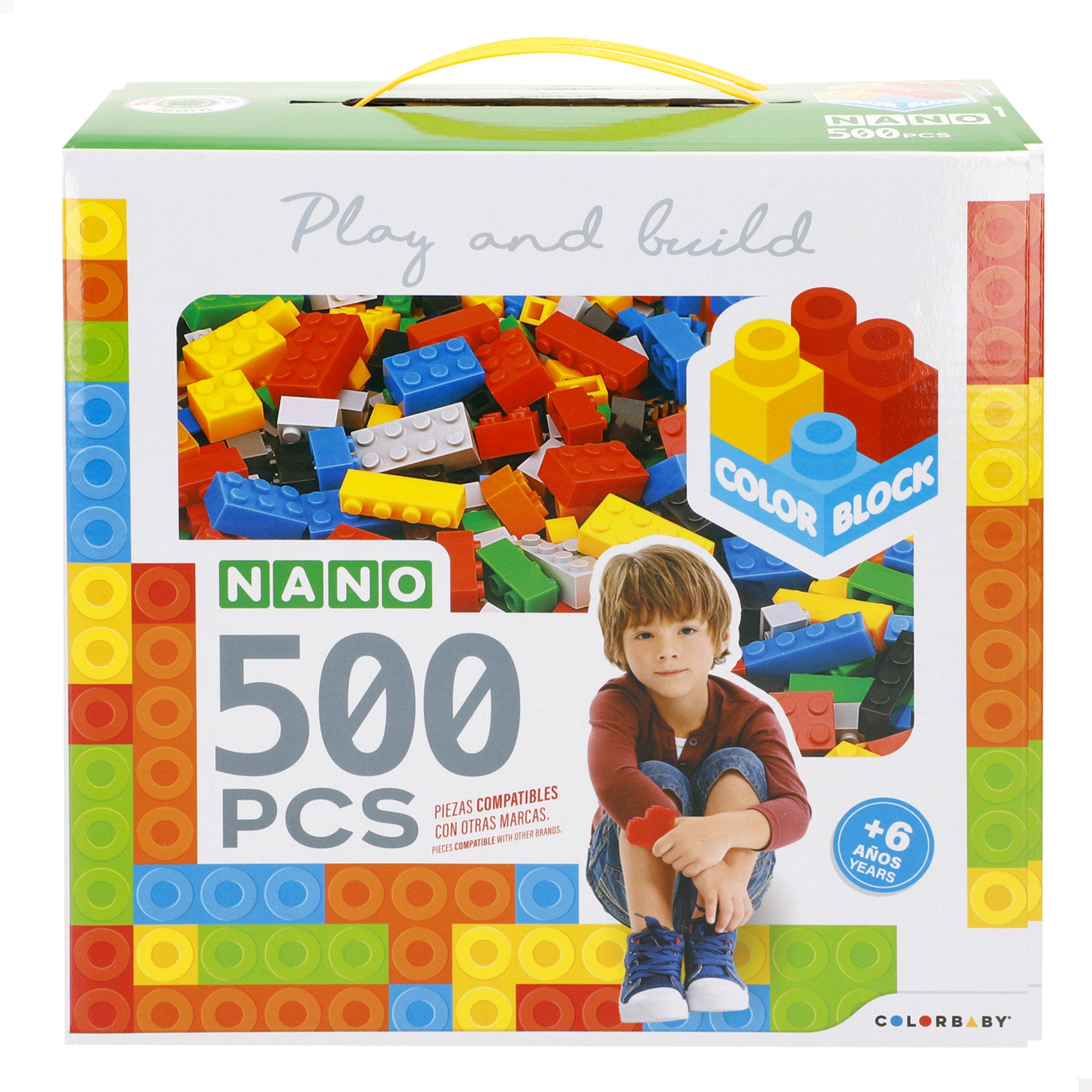 Conjunto de blocos de construção Nano Color Block com 500 peças