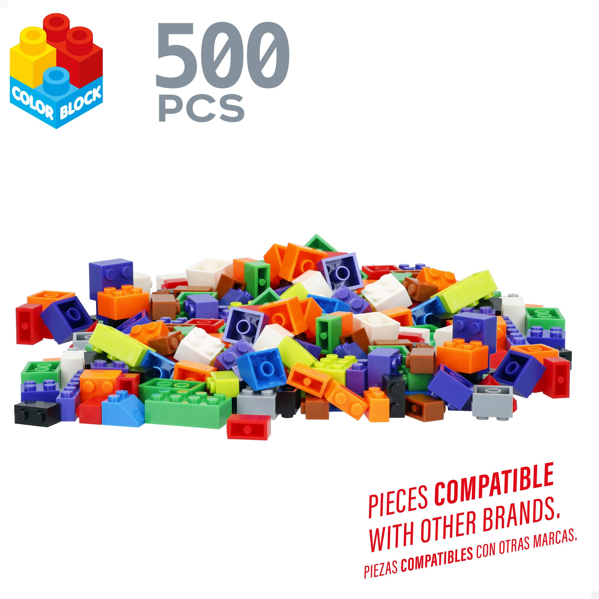 Conjunto de blocos de construção Nano Color Block com 500 peças