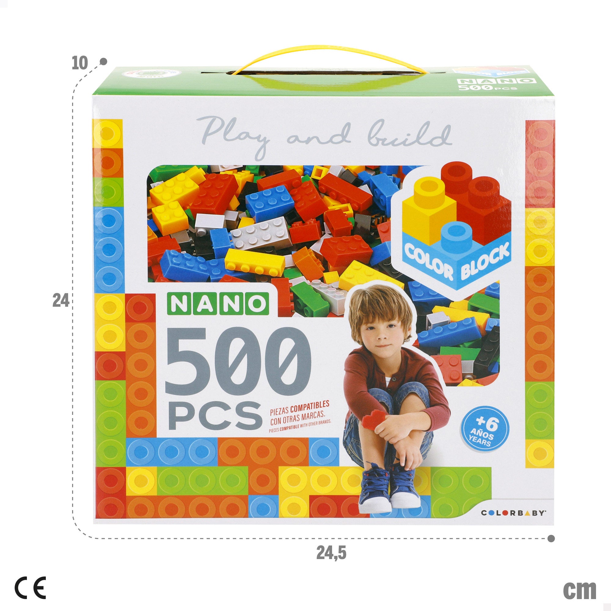 Conjunto de blocos de construção Nano Color Block com 500 peças