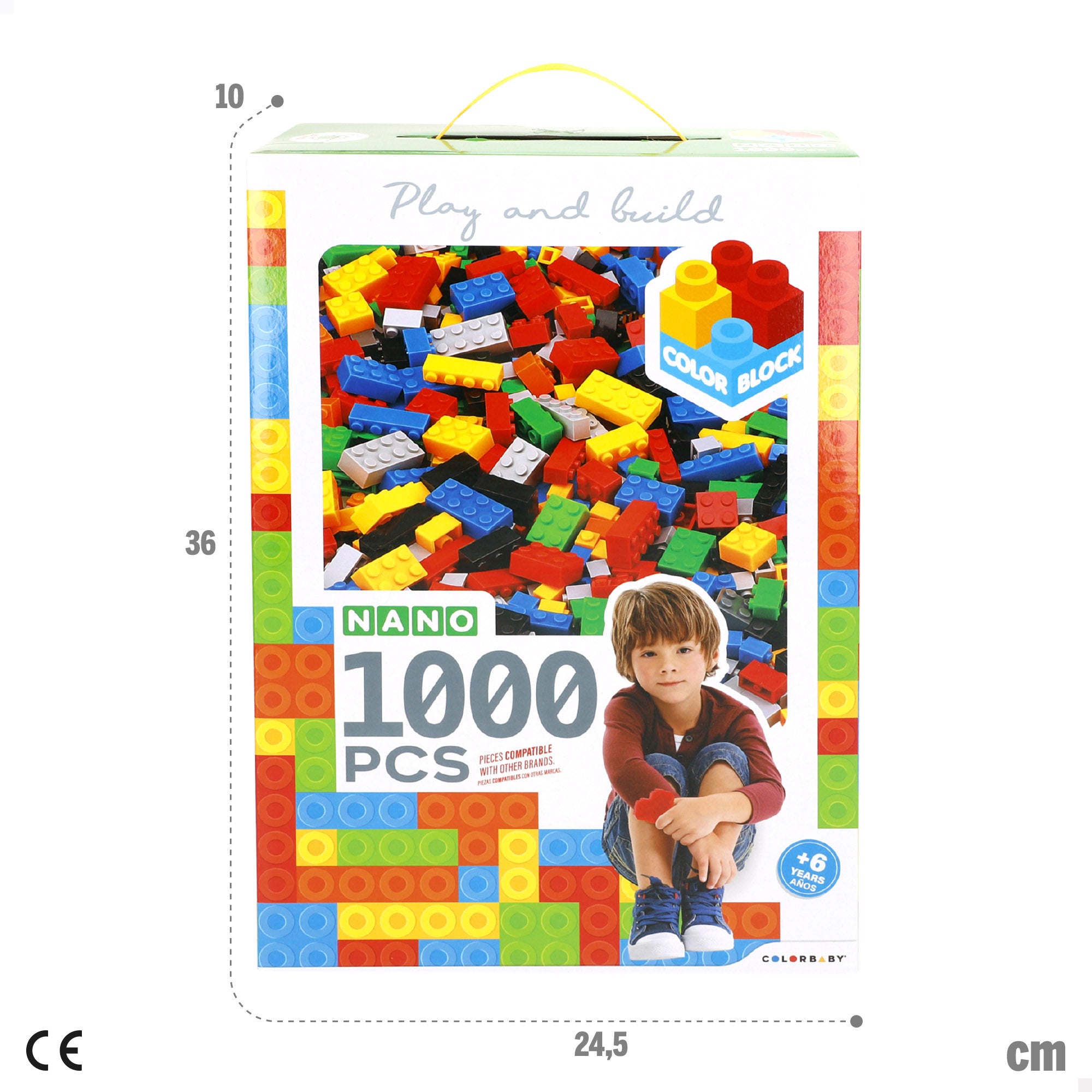 Juego bloques de construcción 1.000 piezas Nano Color Block